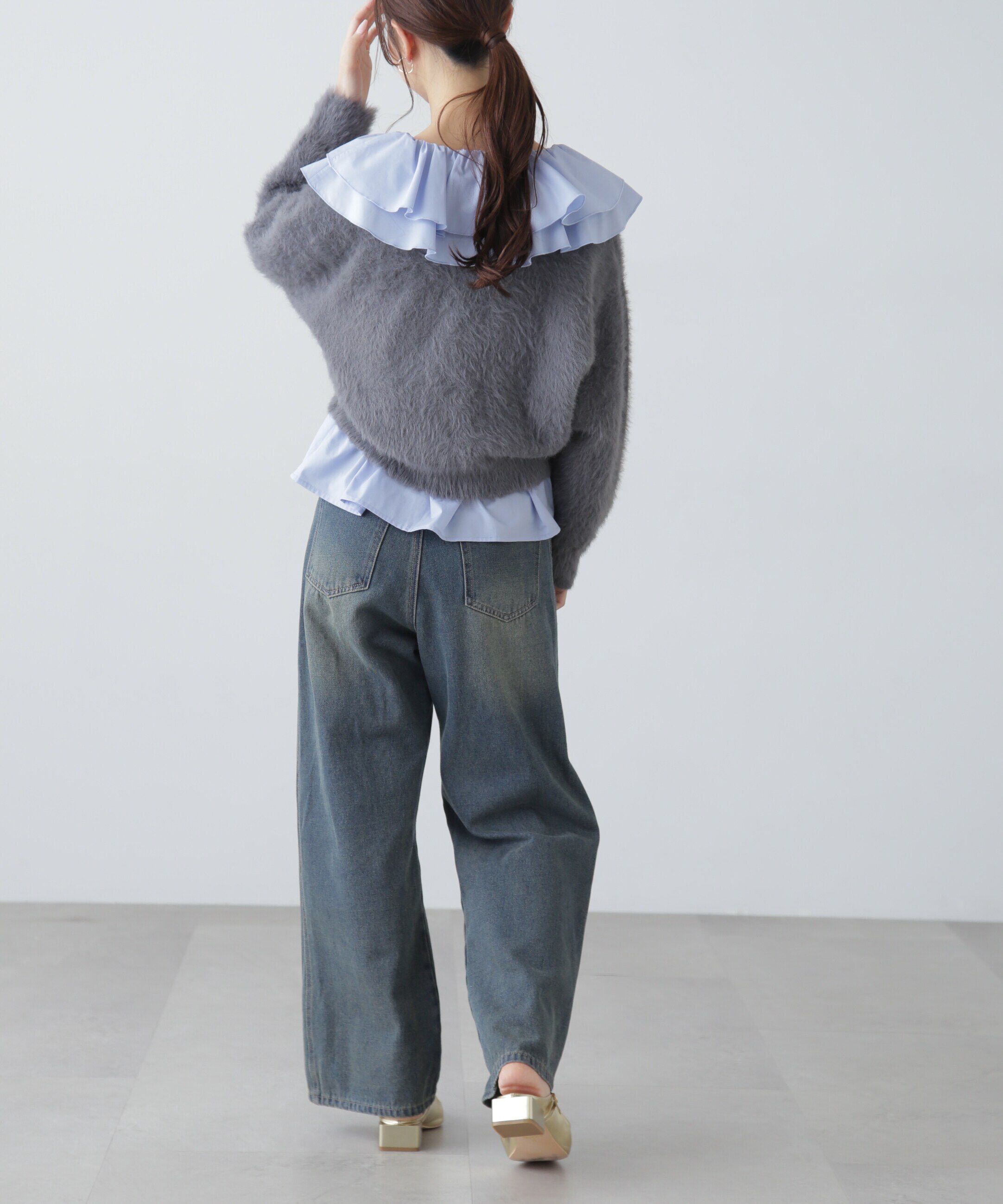  「フリル襟ペプラムシャツ」|シャツ・ブラウス|