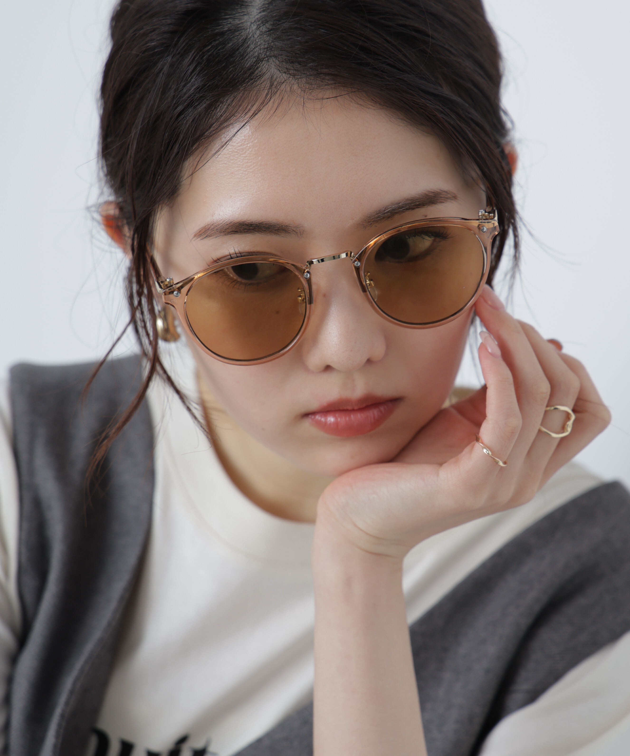  「シンプルサングラス」|ハンカチ|ブラウン