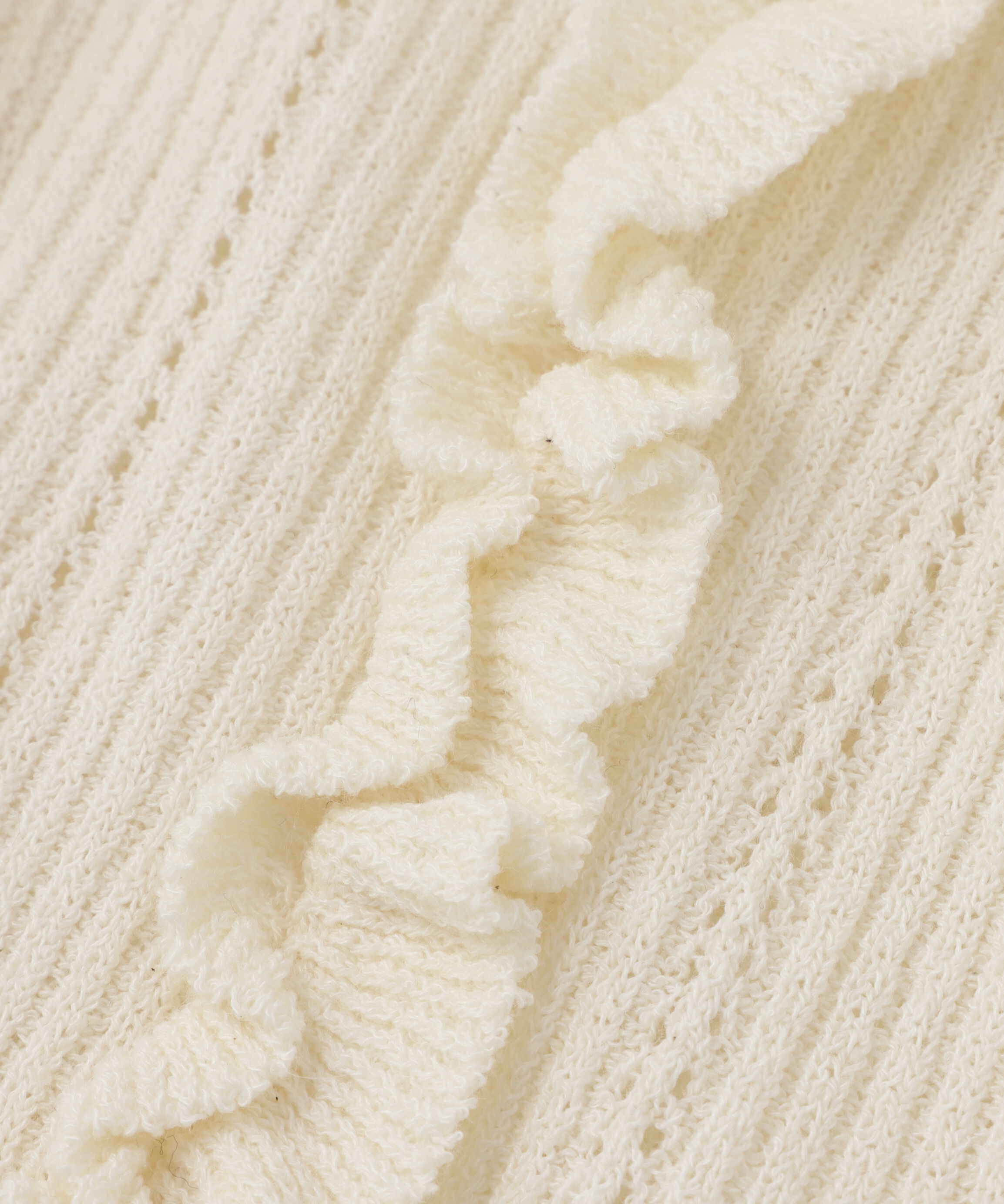  「フリルアイレットリブニットカーディガン」|ニット・セーター|