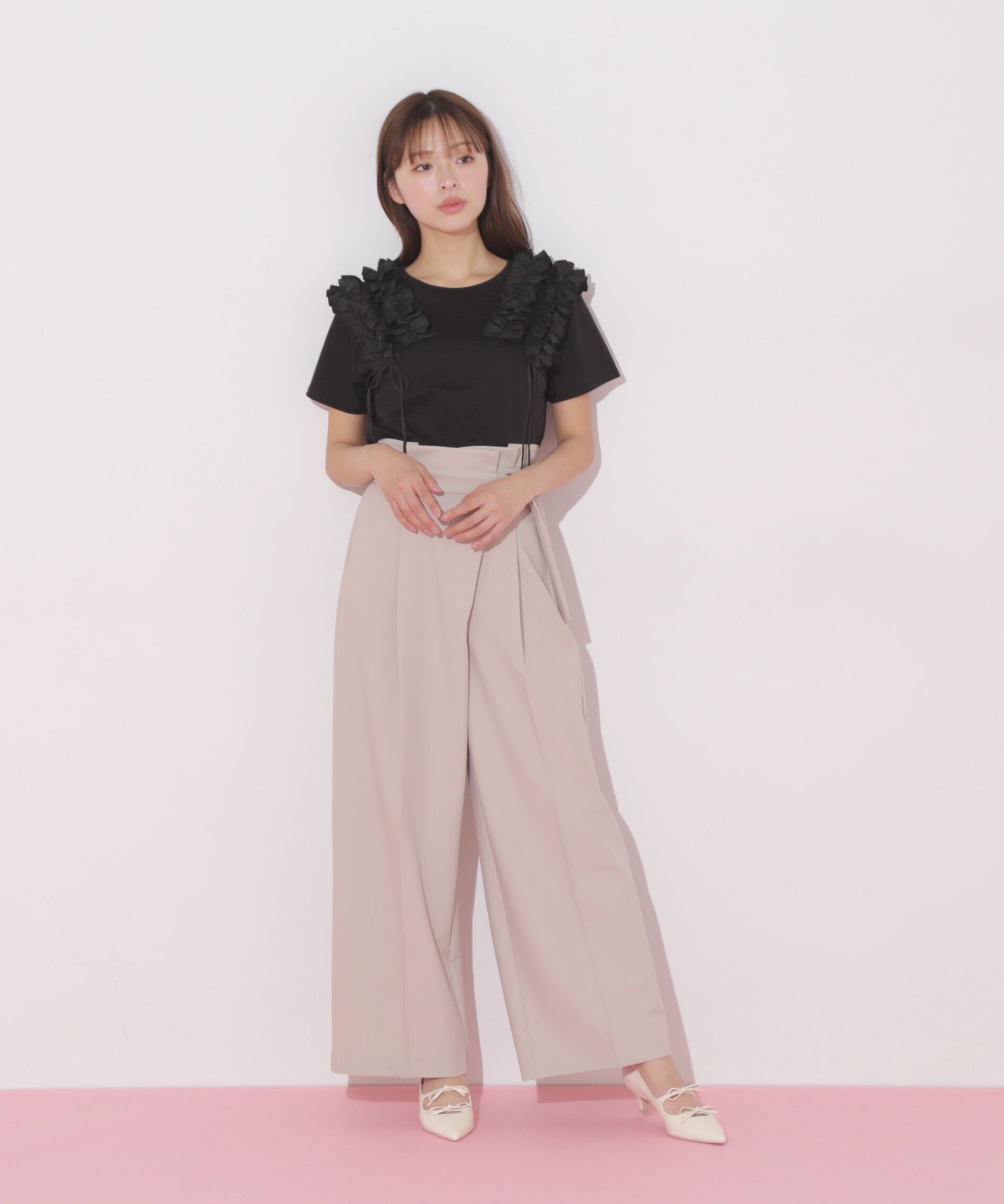  「ボリュームフリルTシャツ」|Tシャツ・カットソー|