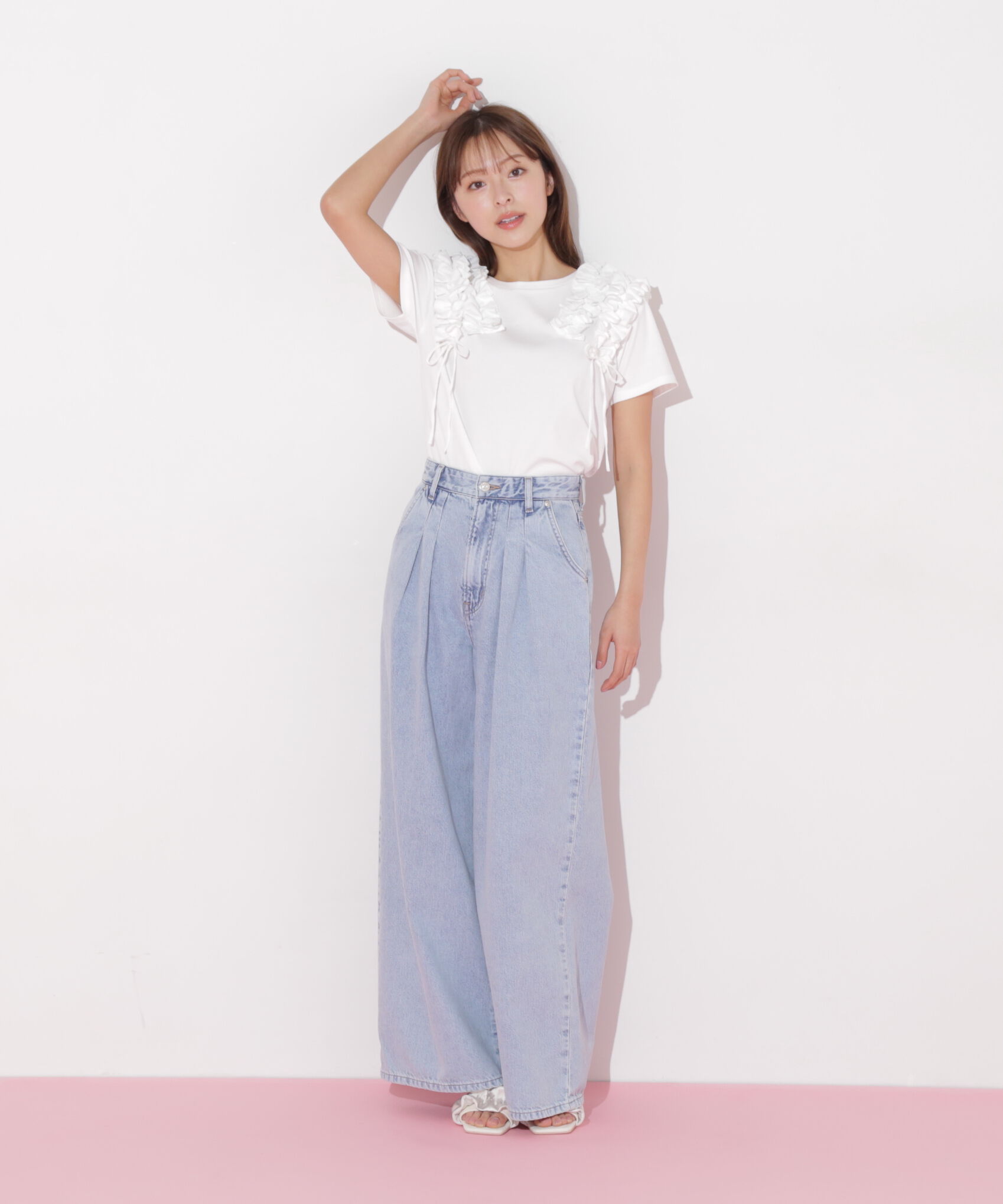  「ボリュームフリルTシャツ」|Tシャツ・カットソー|