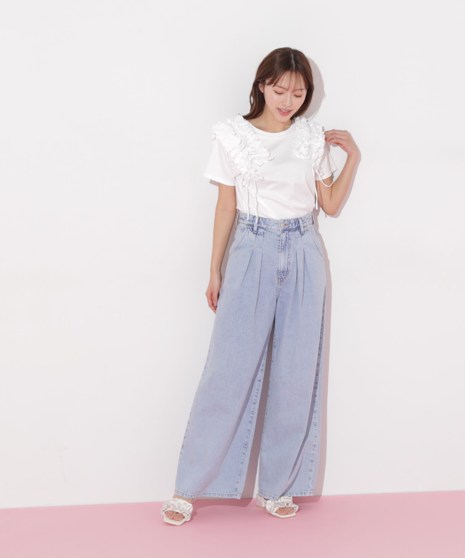  「ボリュームフリルTシャツ」|Tシャツ・カットソー|