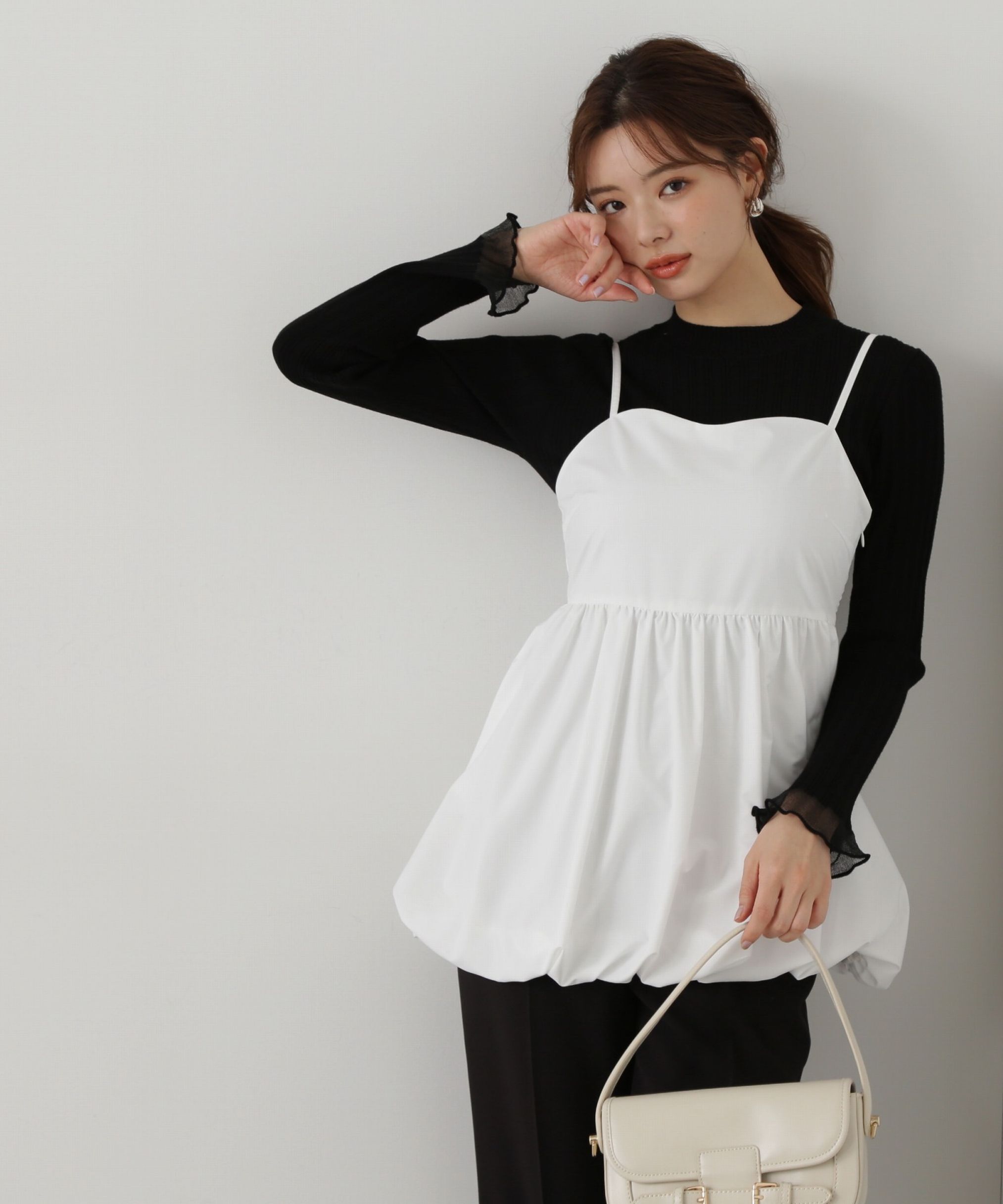 PROPORTION BODY DRESSING「ペプラムバルーンビスチェ」|シャツ・ブラウス|ホワイト