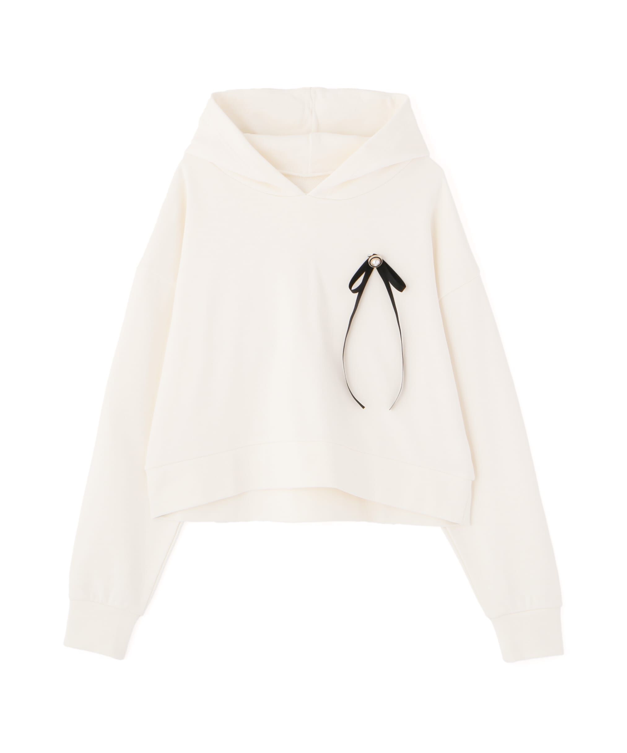 PROPORTION BODY DRESSING「リボンブローチ付きフーディー」|Tシャツ・カットソー|