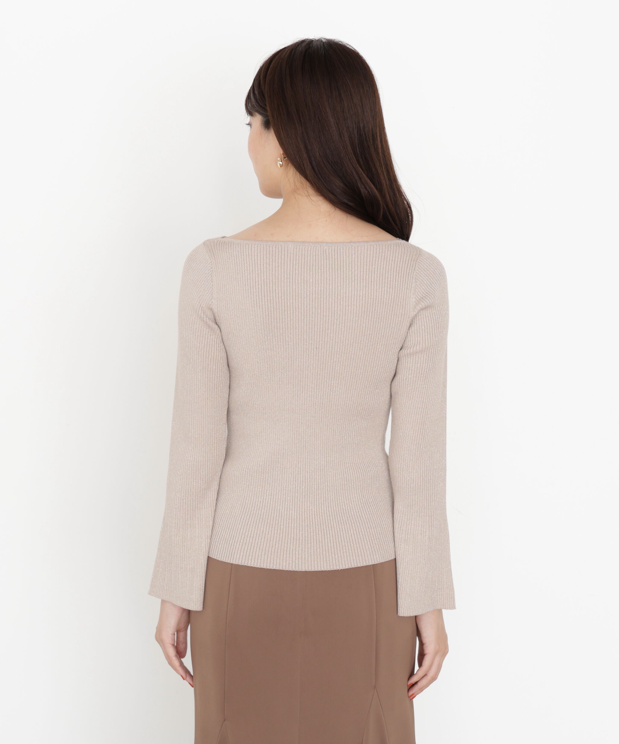 PROPORTION BODY DRESSING「＜ハンドウォッシャブル＞ニュアンスネックラメリブニット 25AW」|ニット・セーター|