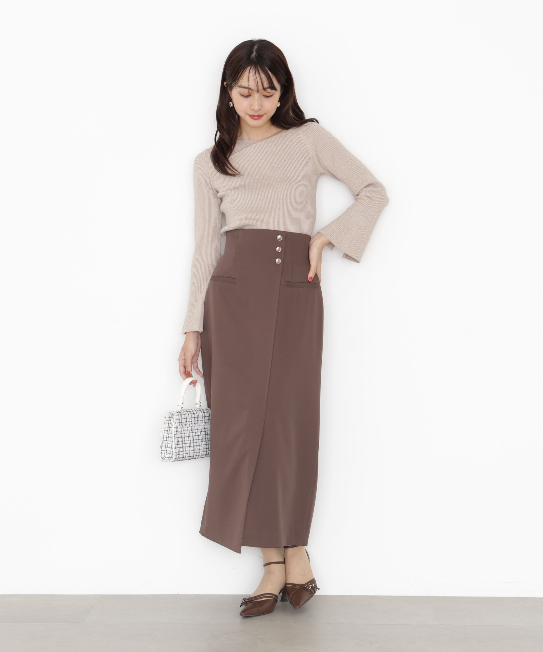 PROPORTION BODY DRESSING「＜ハンドウォッシャブル＞ニュアンスネックラメリブニット 25AW」|ニット・セーター|