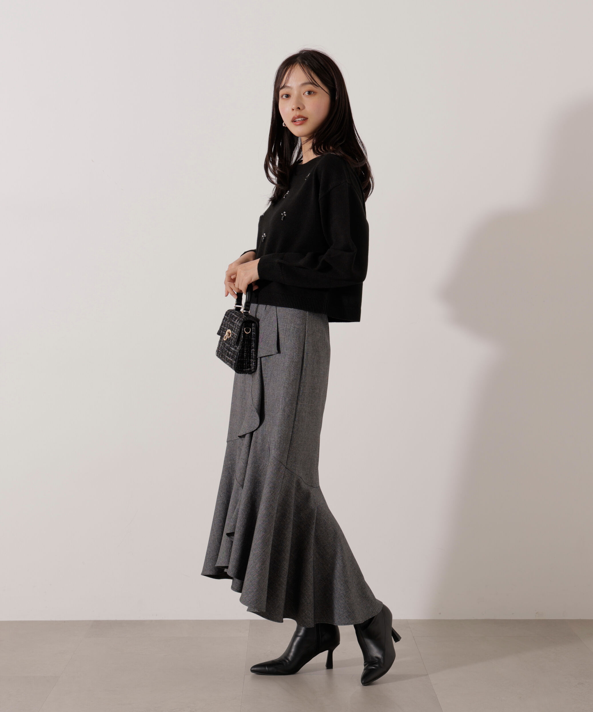 PROPORTION BODY DRESSING「ビジュー付きボックスニット」|ニット・セーター|