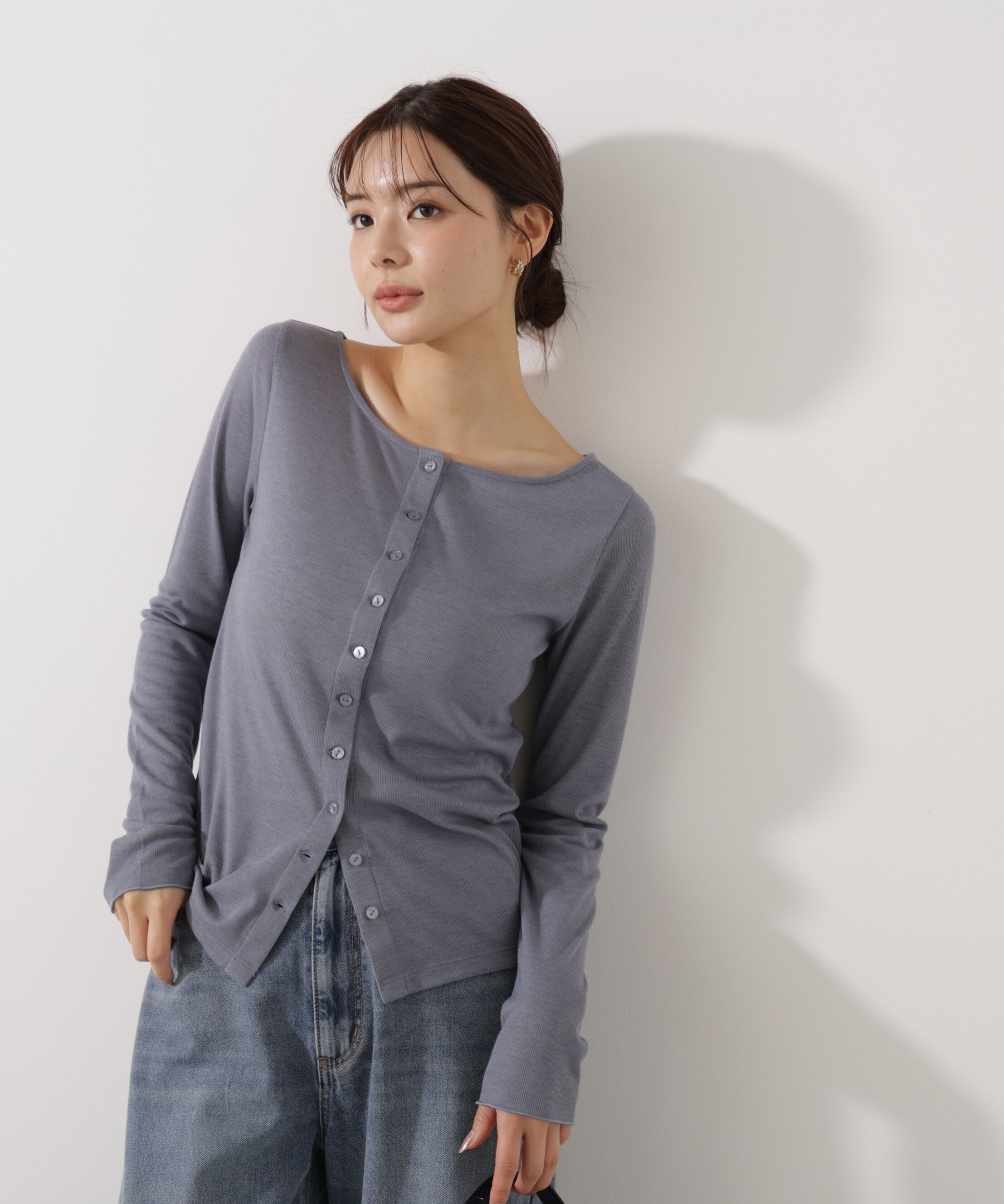 PROPORTION BODY DRESSING「〈a/mie〉シアーカットソー　26SS」|Tシャツ・カットソー|ブルー
