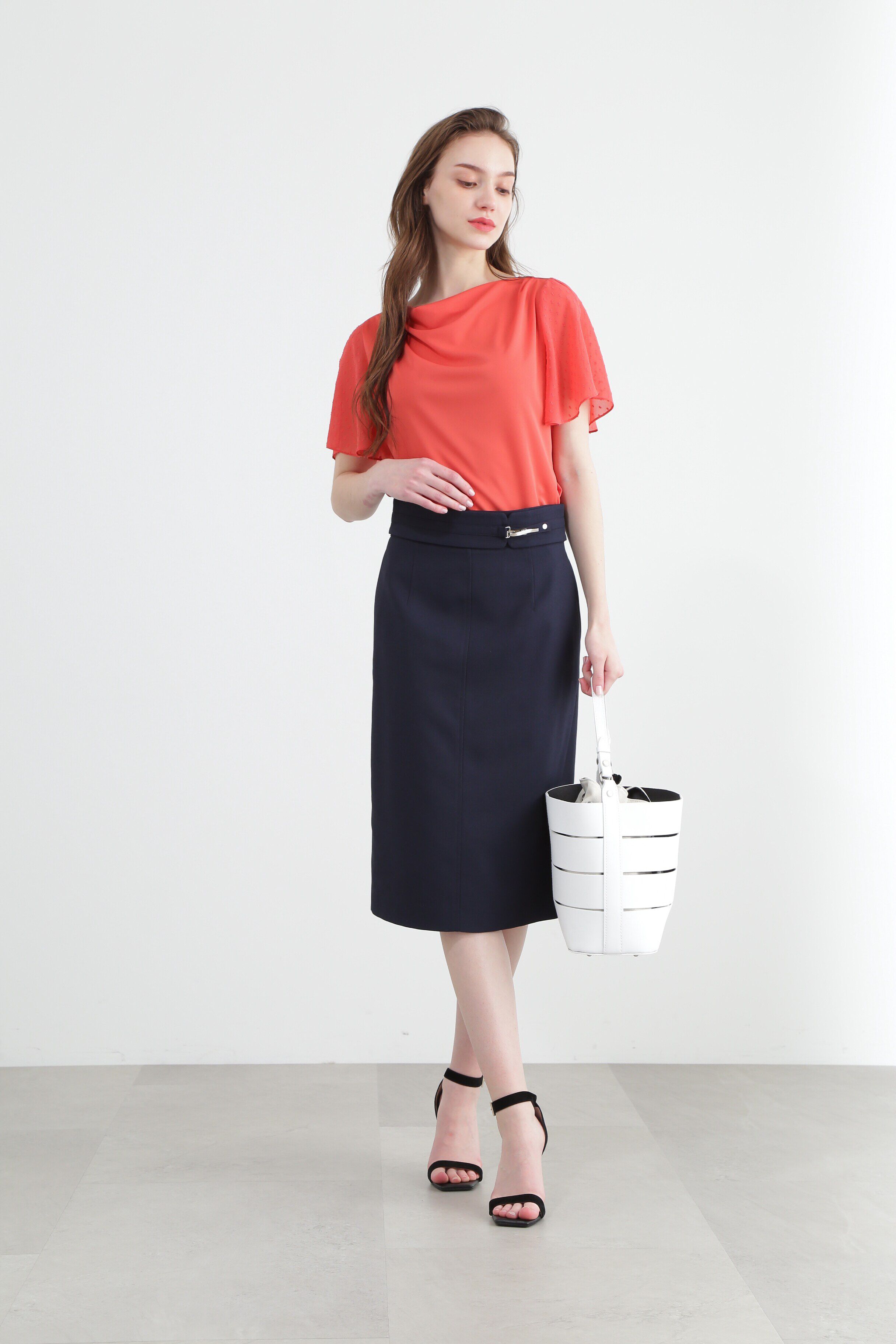  「◆スリットスリーブコンビカットソー」|Tシャツ・カットソー|