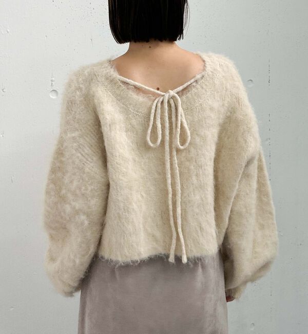 archives「バックシャンブラッシュショートニット」|ニット・セーター|IVORY