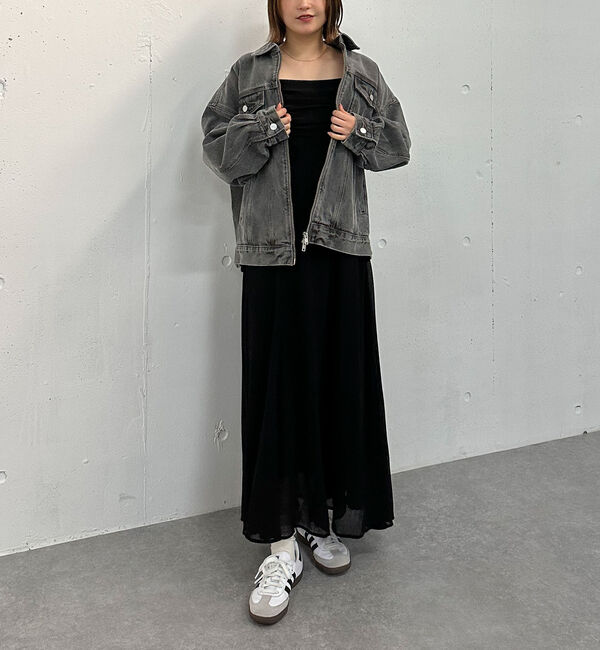 archives「シワシフォンドロストフレアキャミワンピース」|ワンピース|BLACK