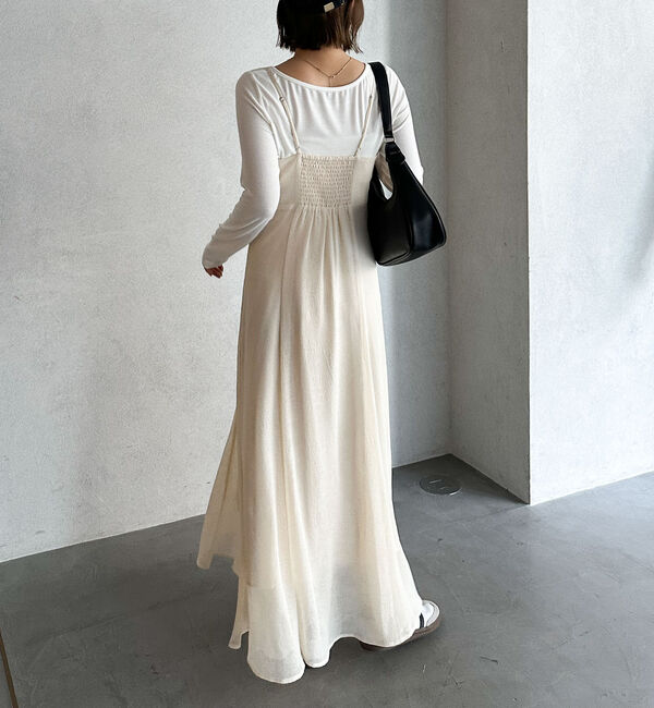 archives「シワシフォンドロストフレアキャミワンピース」|ワンピース|