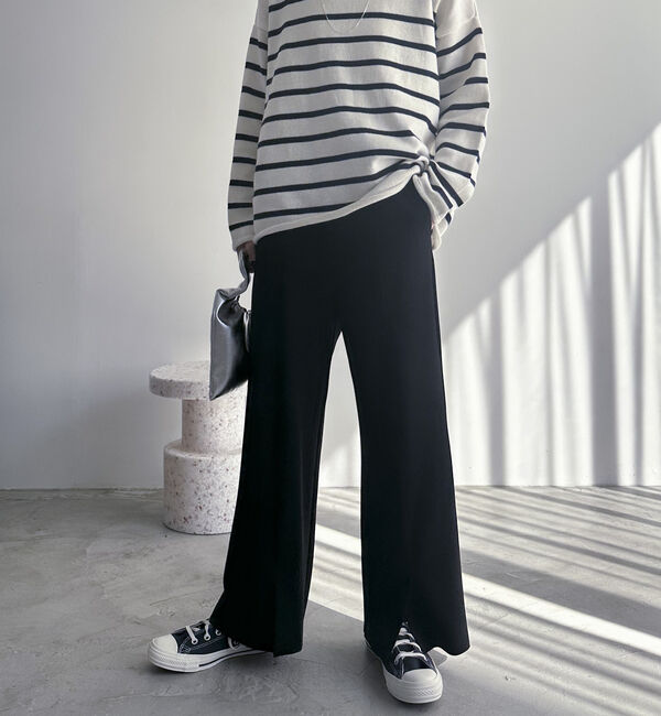 Doux archives「スリットパンツ」|チノ|BLACK