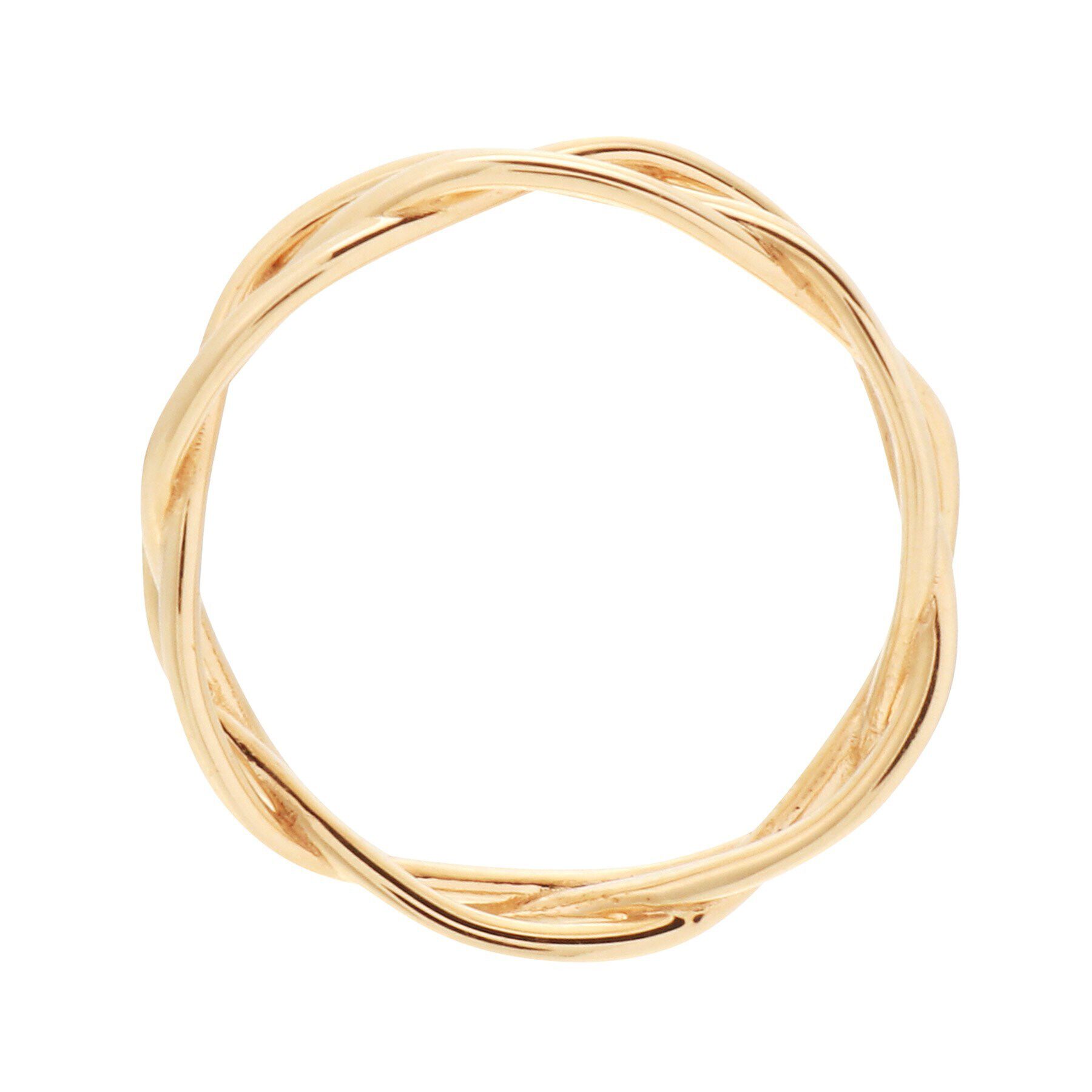 COCOSHNIK「K10つぶし丸線三つ編み ピンキーリング」|リング|