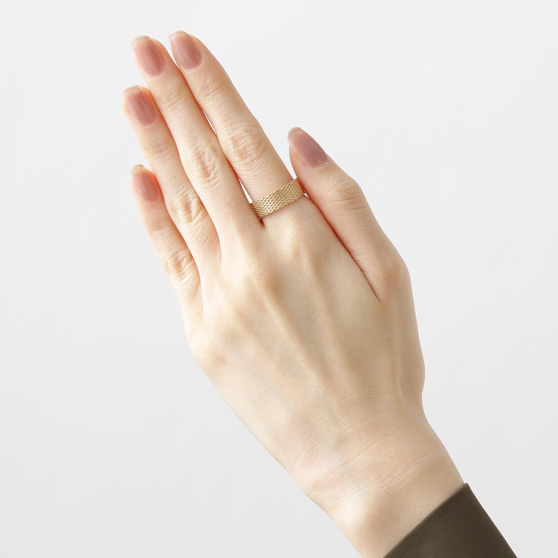 COCOSHNIK「K10メッシュ チェーンリング太」|リング|