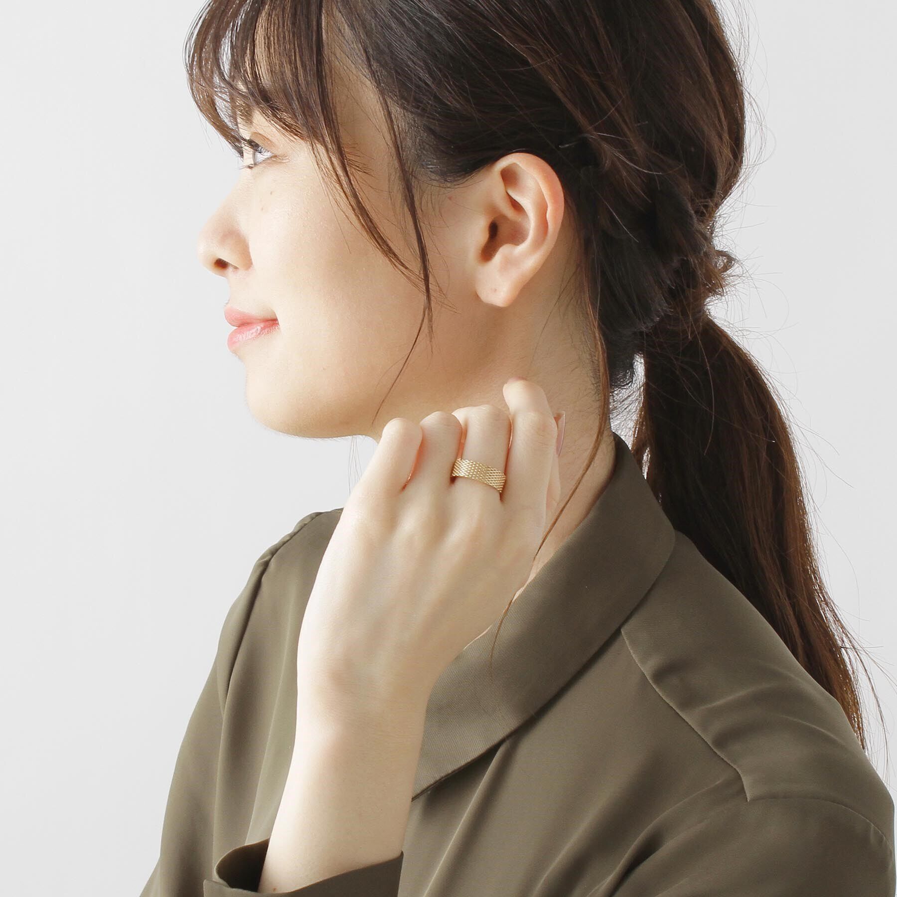 COCOSHNIK「K10メッシュ チェーンリング太」|リング|