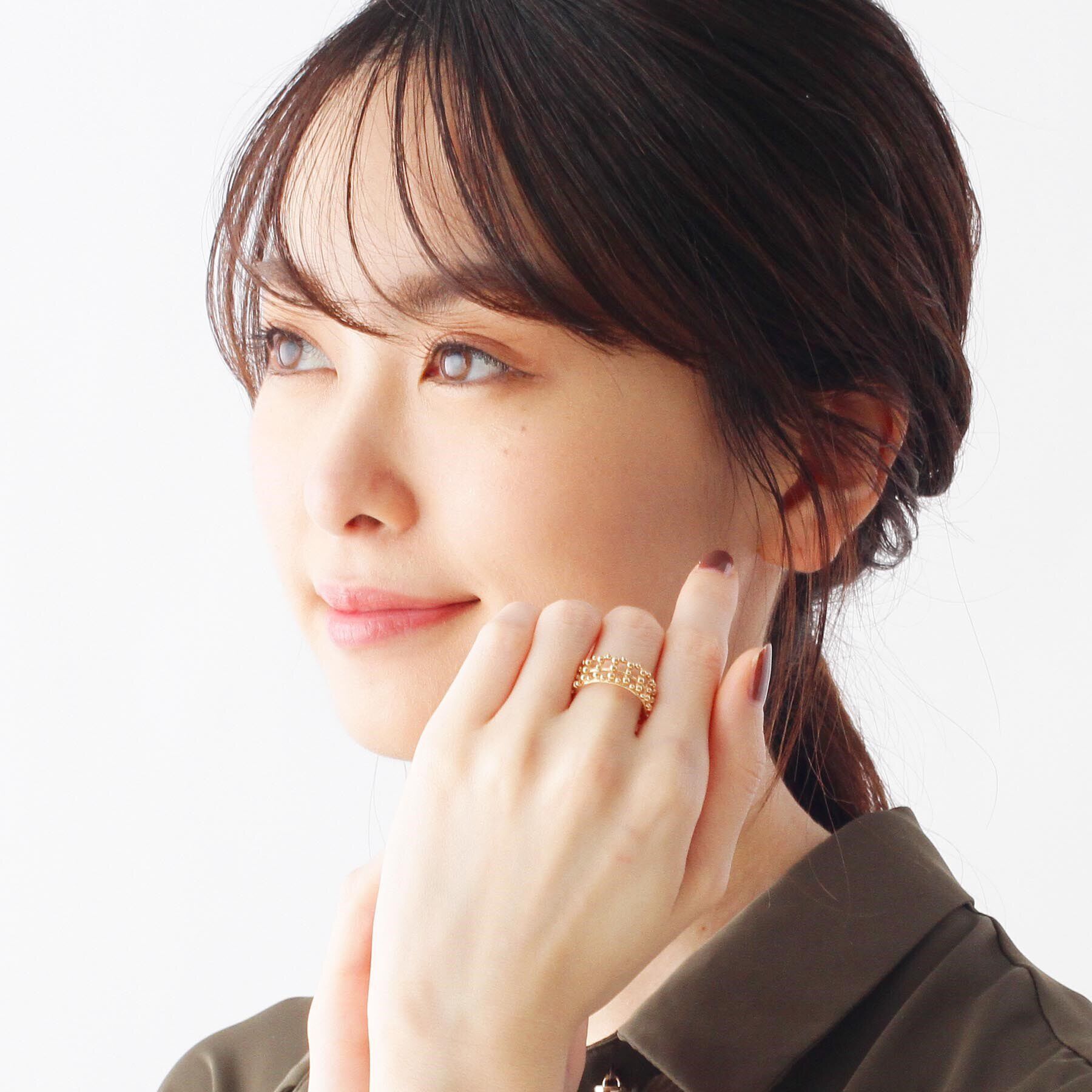 COCOSHNIK「K10丸玉レース リング」|リング|