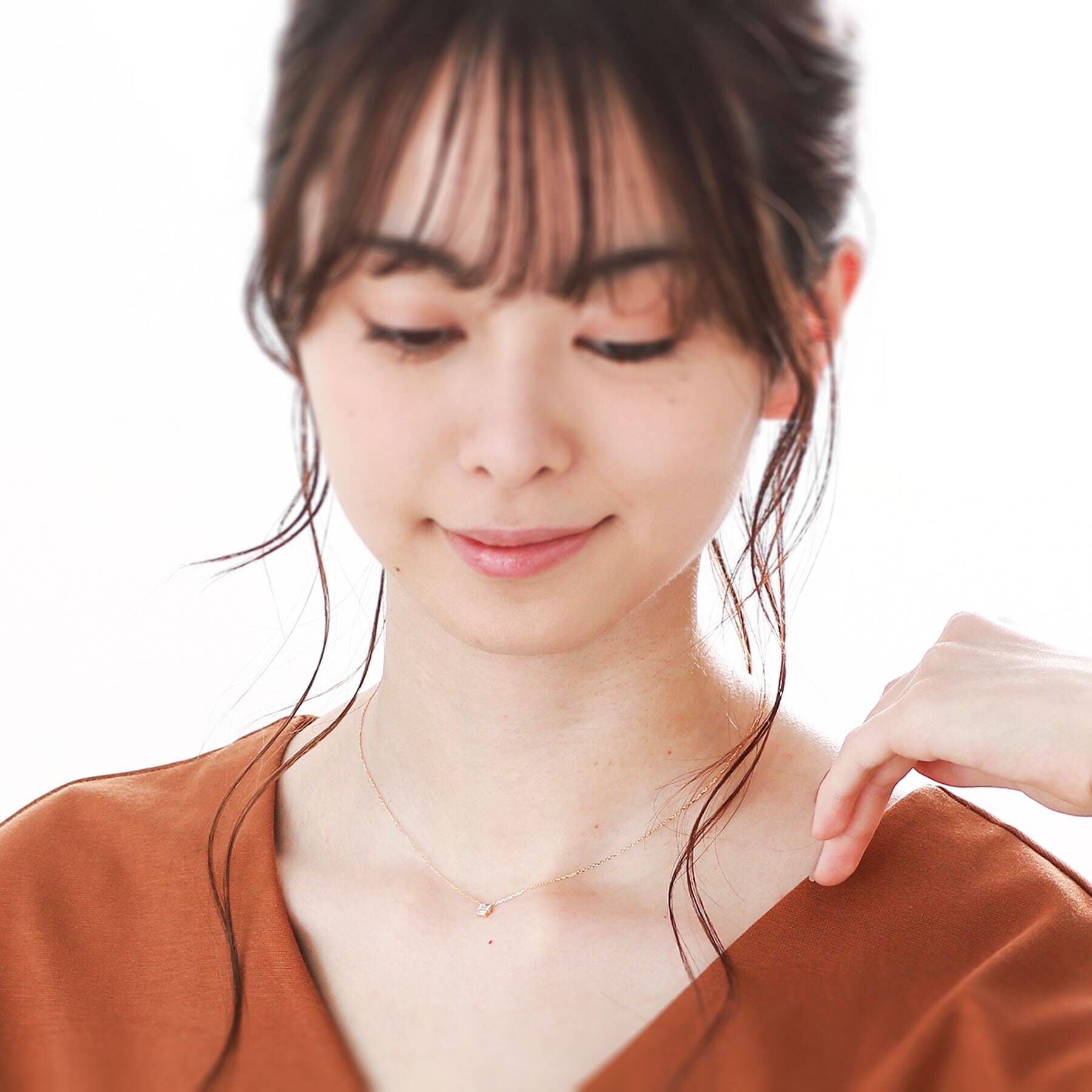 COCOSHNIK「K18ダイヤモンド バゲットカットコンビネーション ネックレス」|ネックレス|