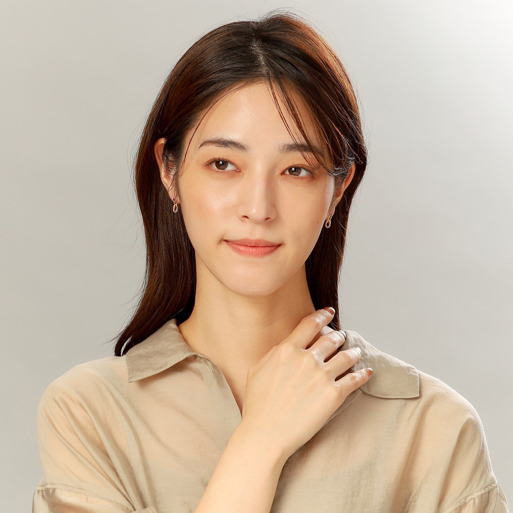 COCOSHNIK「K10縄目リンク スタッドピアス」|ピアス|