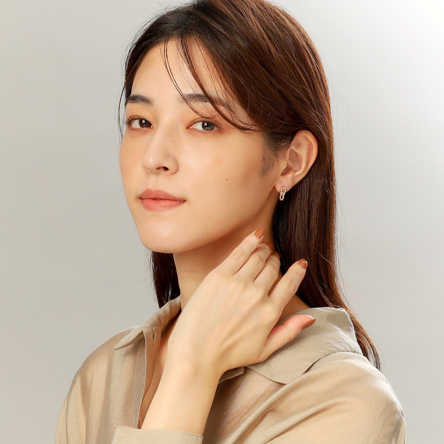 COCOSHNIK「K10縄目リンク スタッドピアス」|ピアス|