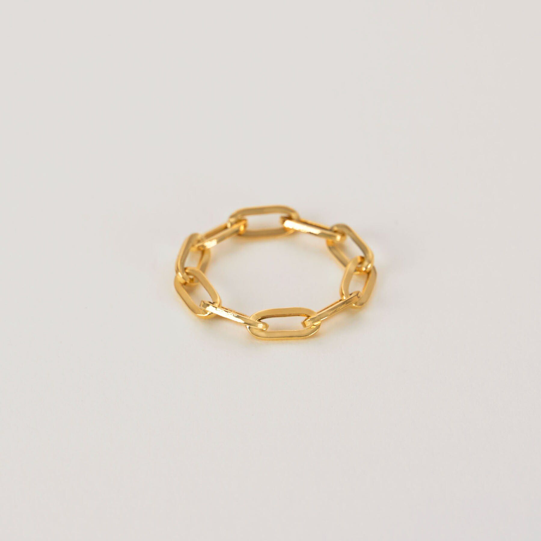 COCOSHNIK「K18中空プリムケーブルチェーン リングL」|リング|