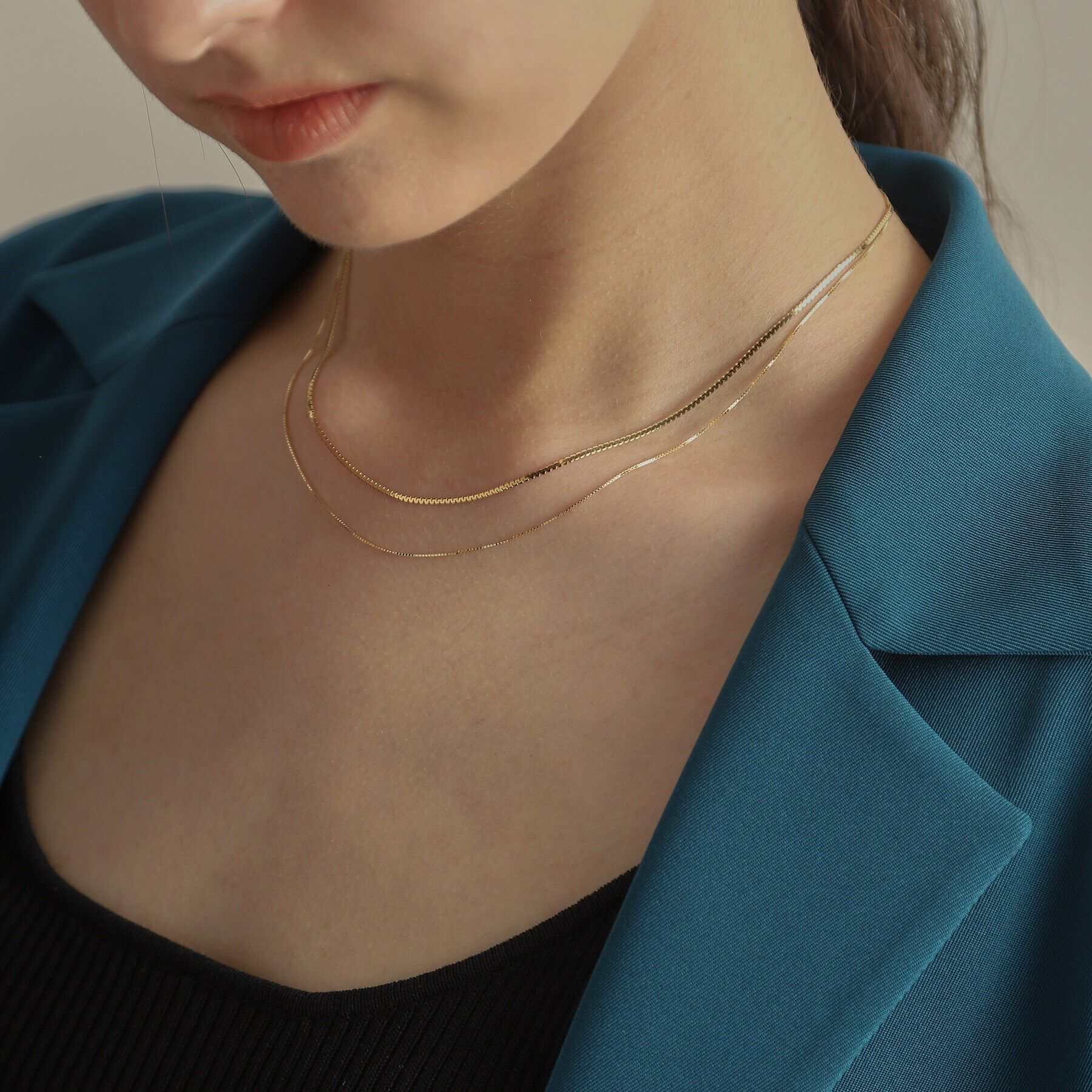 COCOSHNIK「K10ベネフラット&times;ベネレイヤード ネックレス」|ネックレス|