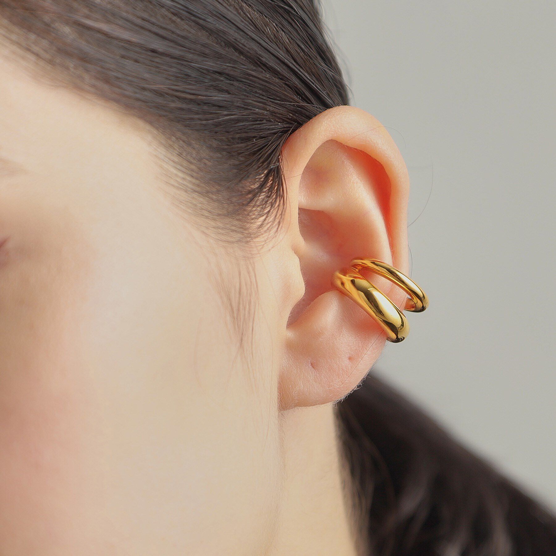 COCOSHNIK ONKITSCH「シルバー ダブルプランプ イヤーカフ GP」|イヤリング|