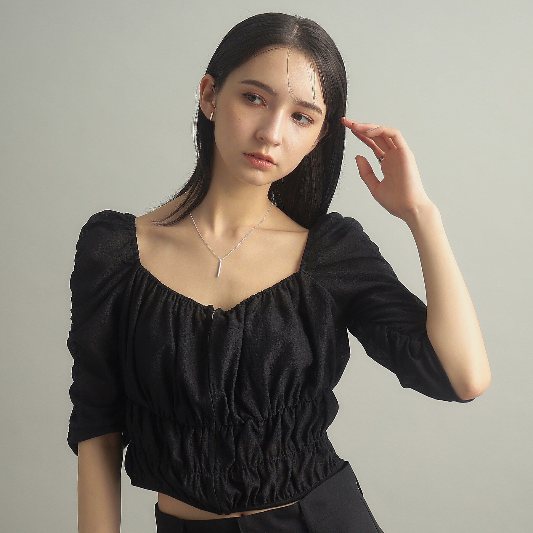 COCOSHNIK ONKITSCH「シルバー オーバルバーネックレス」|ネックレス|