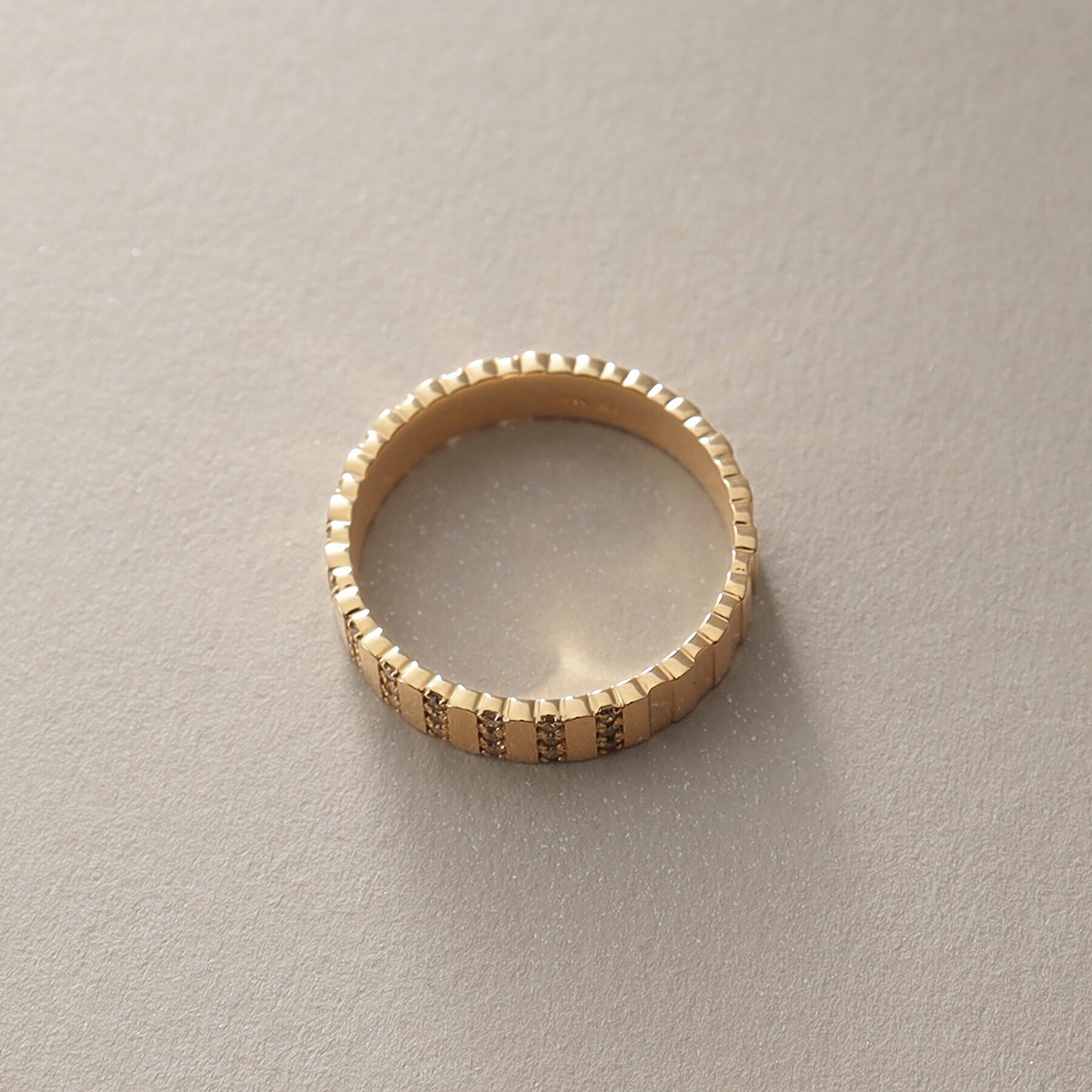 COCOSHNIK「K18ダイヤモンド ストライプ リング」|リング|