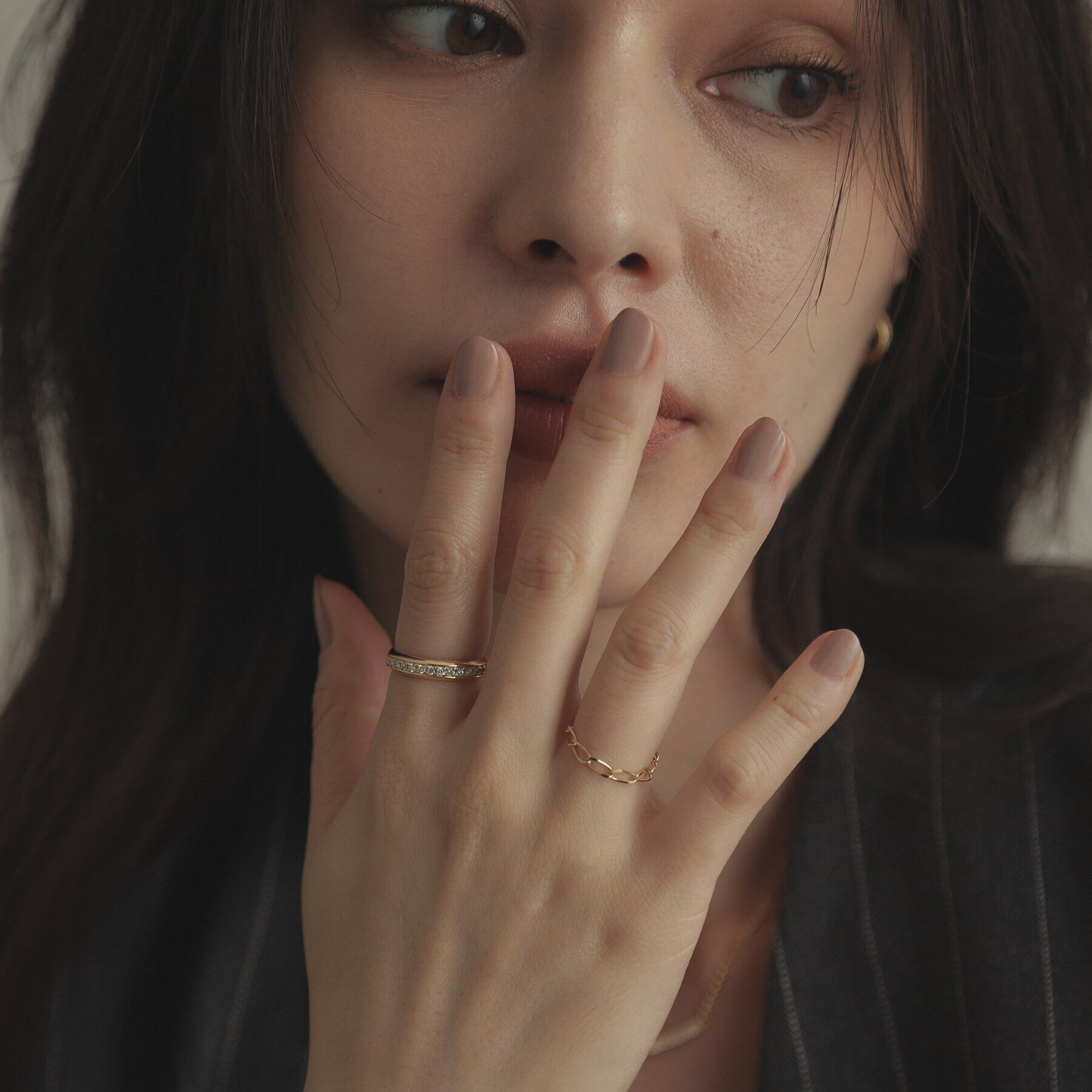 COCOSHNIK「K18ロングキヘイチェーン リング」|リング|