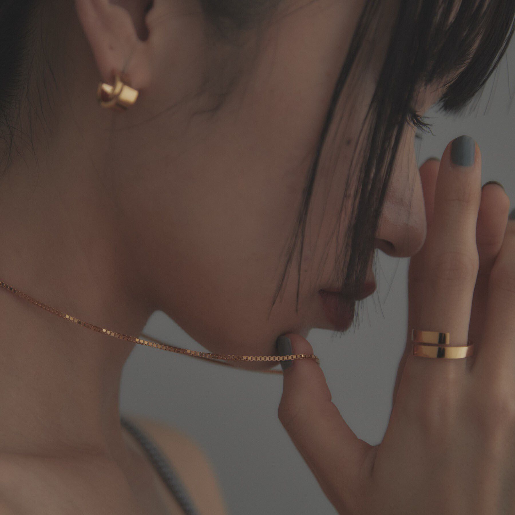 COCOSHNIK ONKITSCH「シルバー デザインチェーン ベネチアンネックレスS（38cm） GP」|ネックレス|