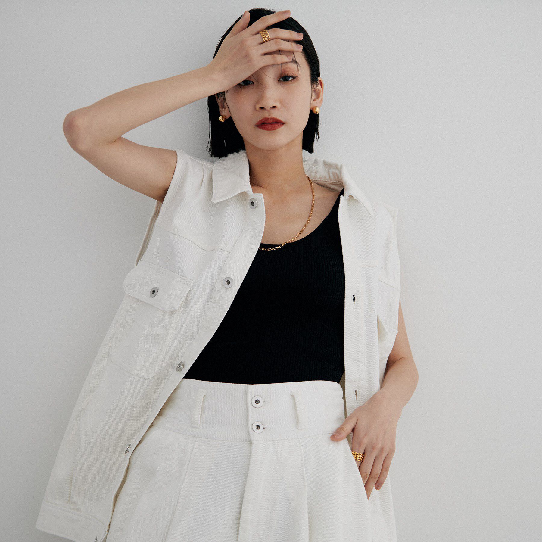 COCOSHNIK ONKITSCH「シルバー ダブルカーブチェーンモチーフリング GP」|リング|