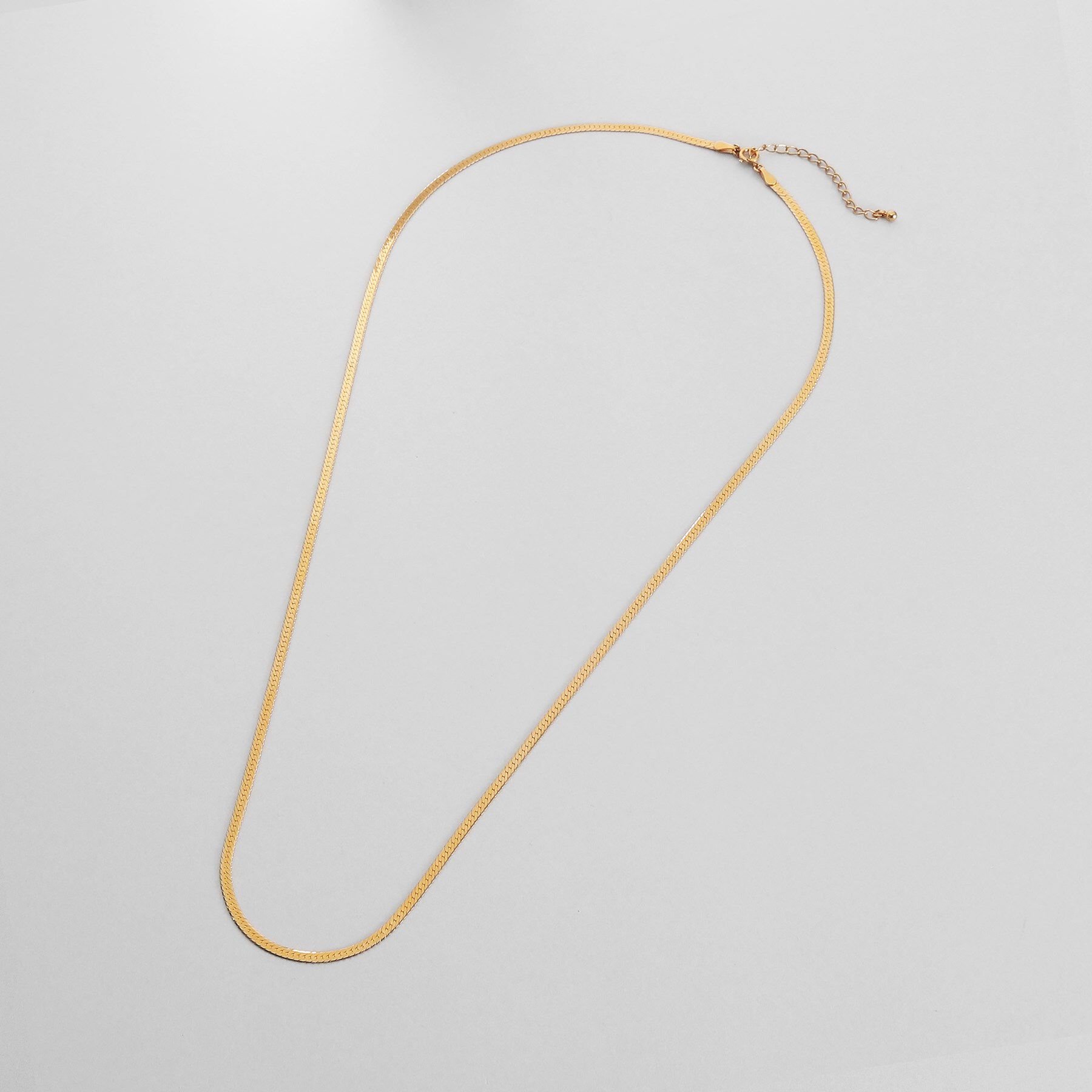 COCOSHNIK ONKITSCH「シルバー デザインチェーン フラットスネークネックレスM（60cm） GP」|ネックレス|