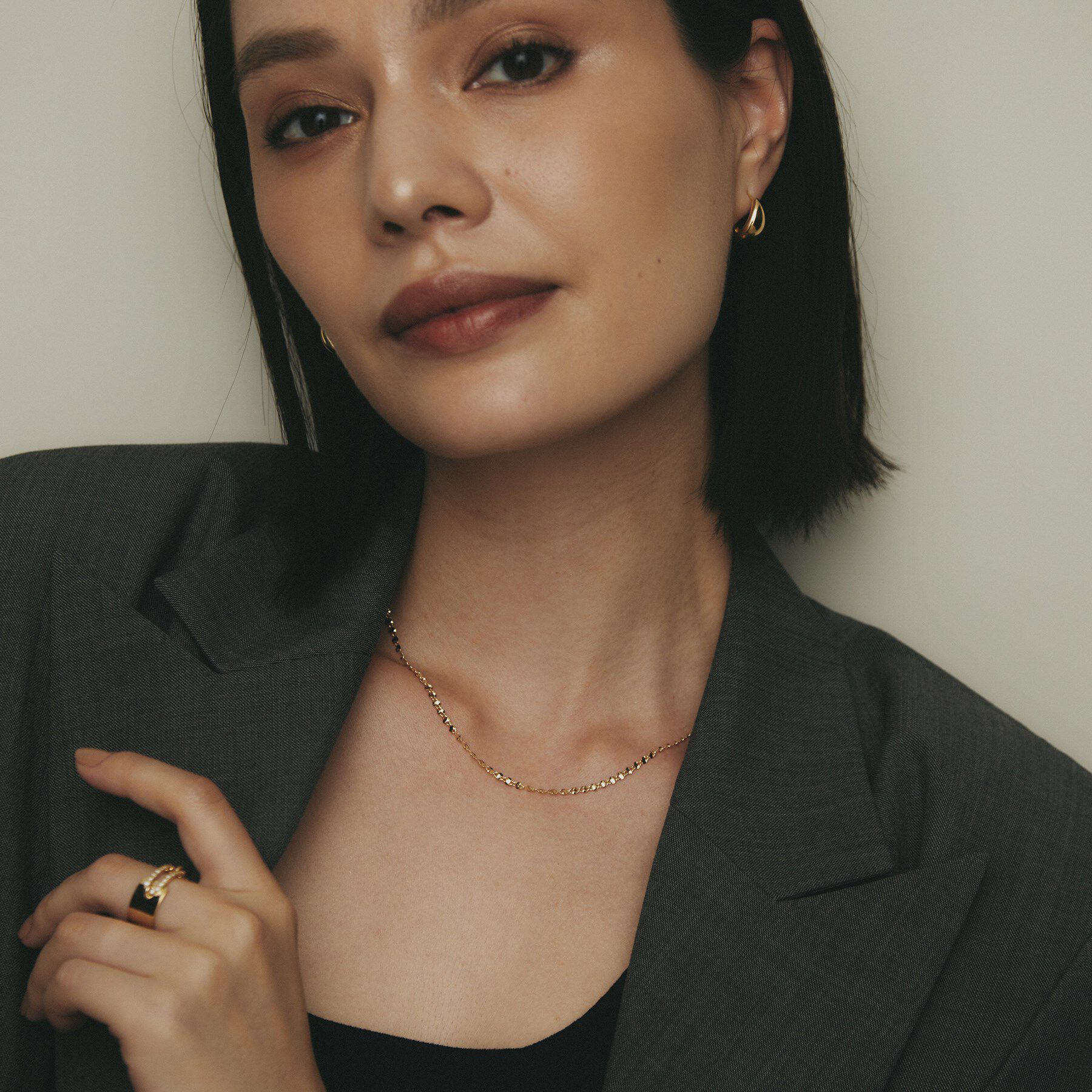 COCOSHNIK「K18ツイストエクレア ネックレス太」|ネックレス|