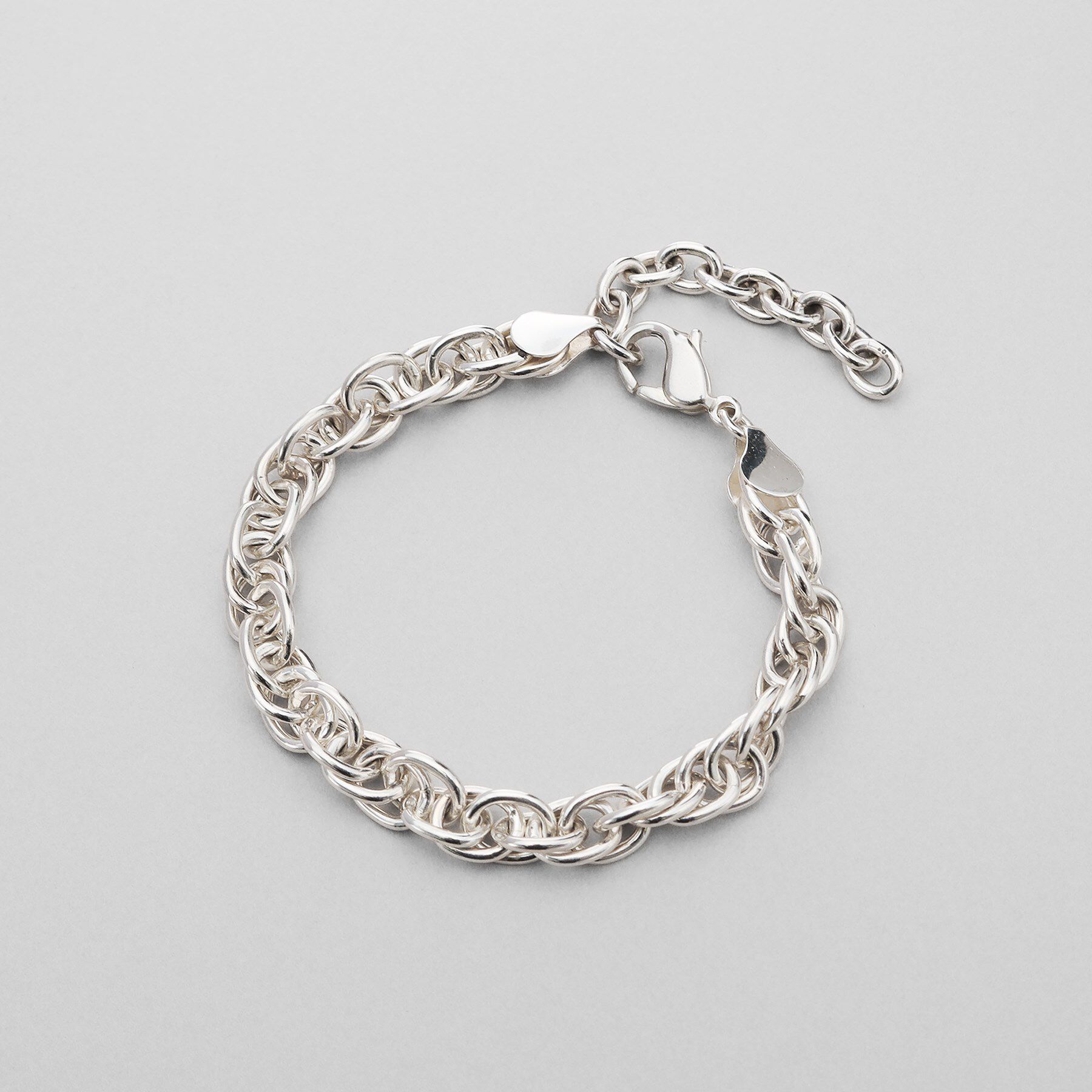 COCOSHNIK ONKITSCH「シルバー デザインチェーン ダブルケーブルブレスレット」|ブレスレット・バングル|