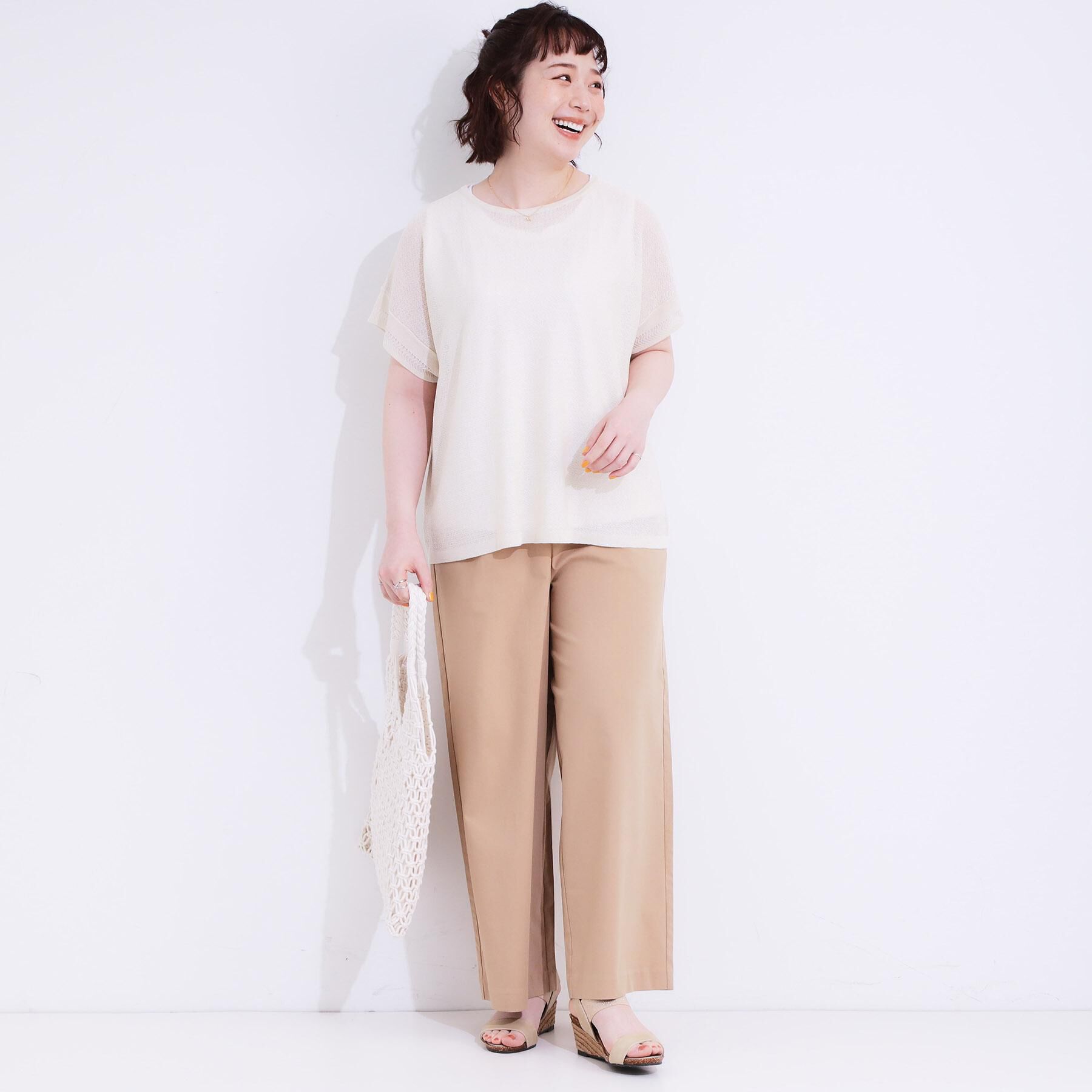 SHOO･LA･RUE「【高レビュー/S-LL/ひんやり】ゴールドパーツがアクセント ストレッチワイドパンツ」|その他|