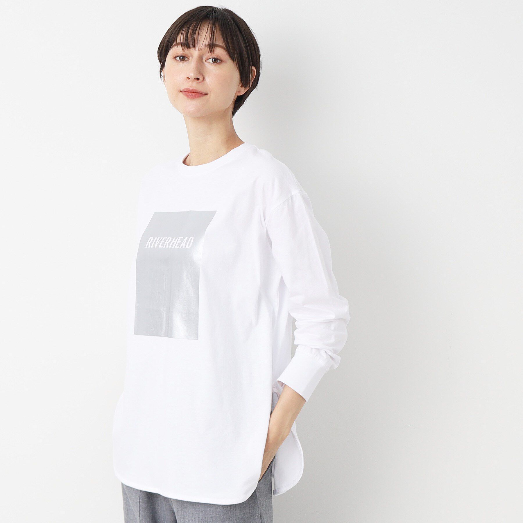 Dessin「【洗える】シルバープリントロンT」|Tシャツ・カットソー|