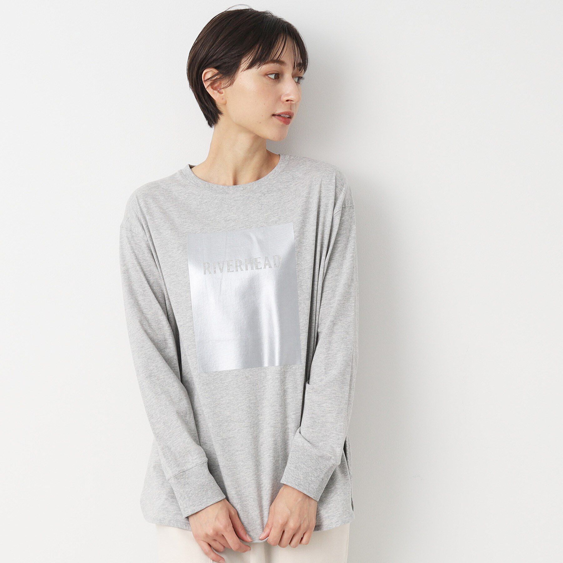 Dessin「【洗える】シルバープリントロンT」|Tシャツ・カットソー|グレー(012)