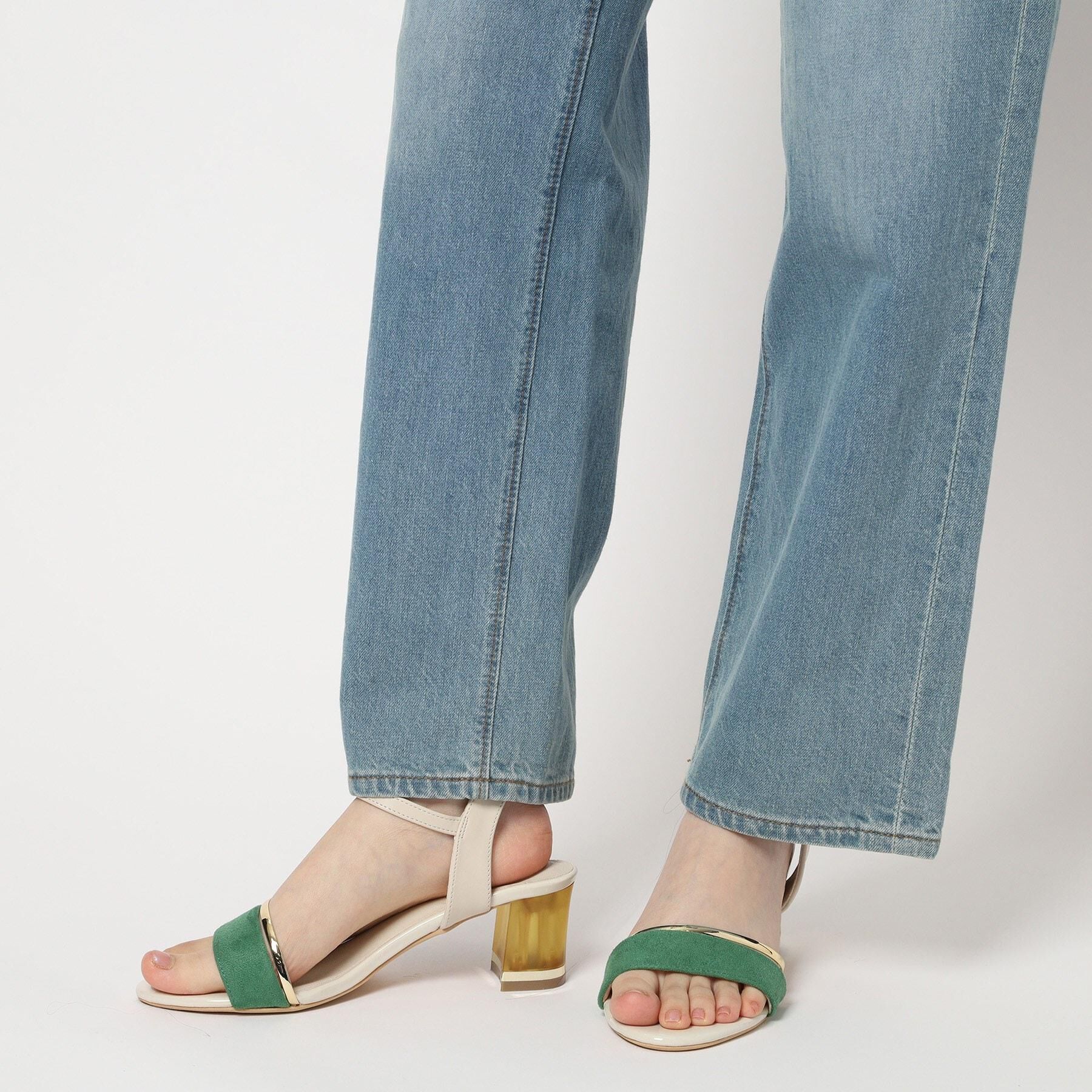 ESPERANZA「カラーヒールサンダル」|サンダル|グリーン(022)