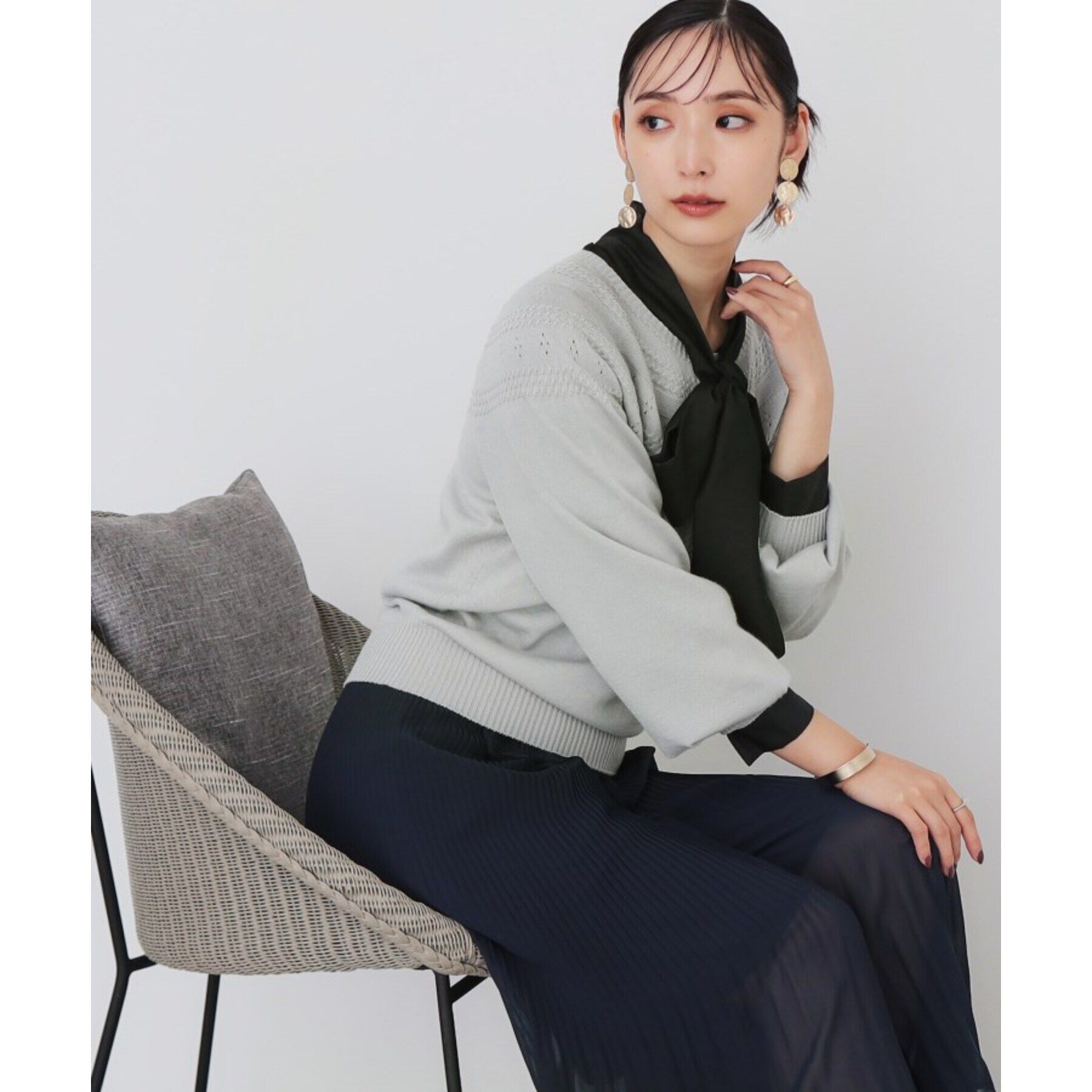 SunaUna「【シアー／着回し】ボウタイブラウス」|シャツ・ブラウス|