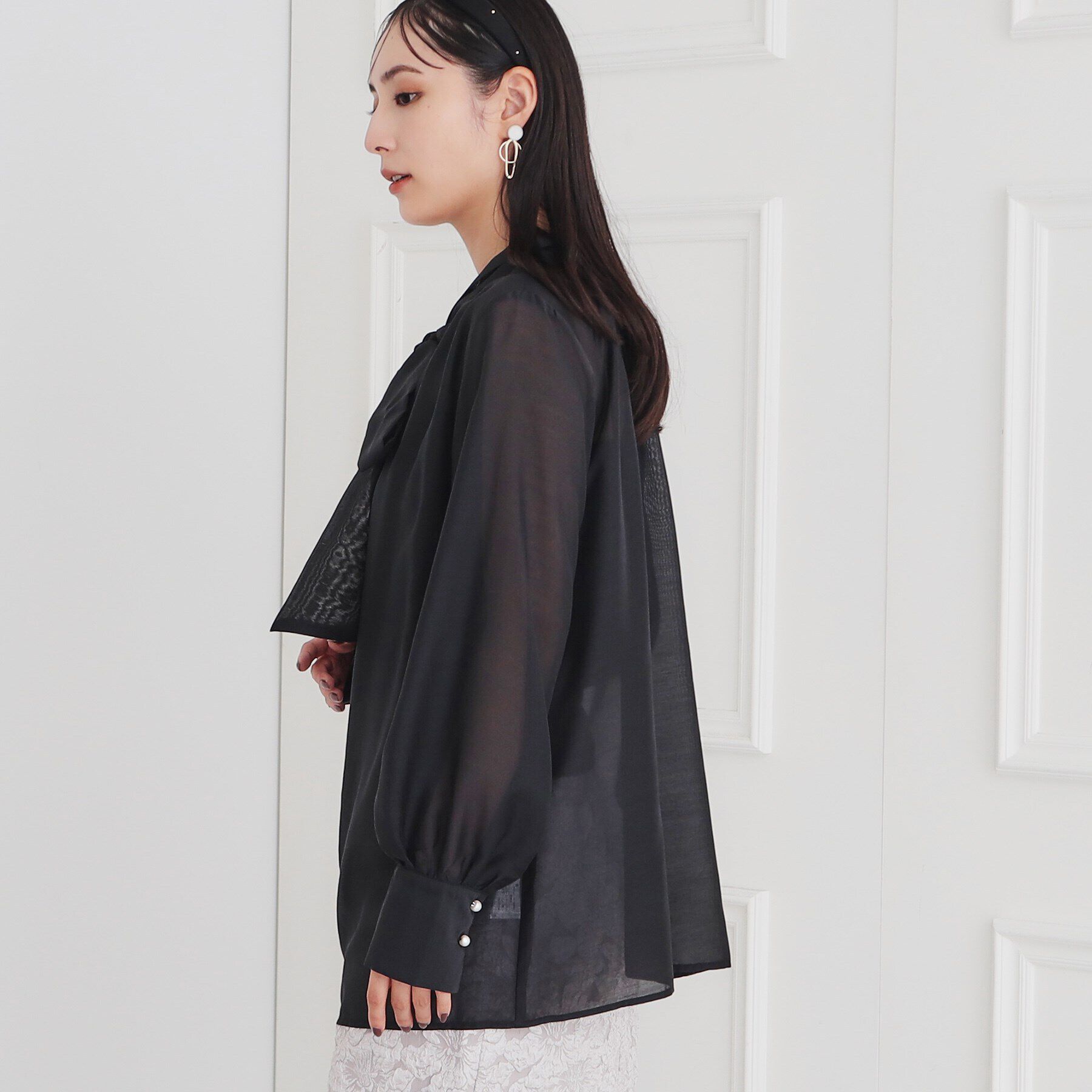 SunaUna「【シアー／着回し】ボウタイブラウス」|シャツ・ブラウス|