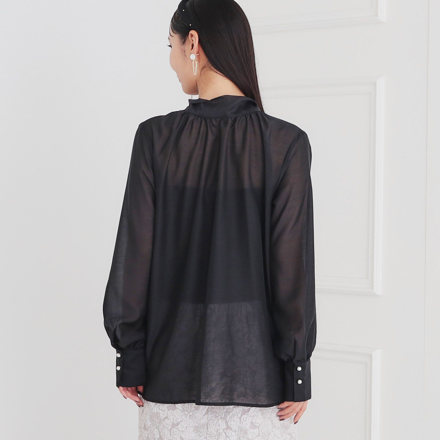 SunaUna「【シアー／着回し】ボウタイブラウス」|シャツ・ブラウス|
