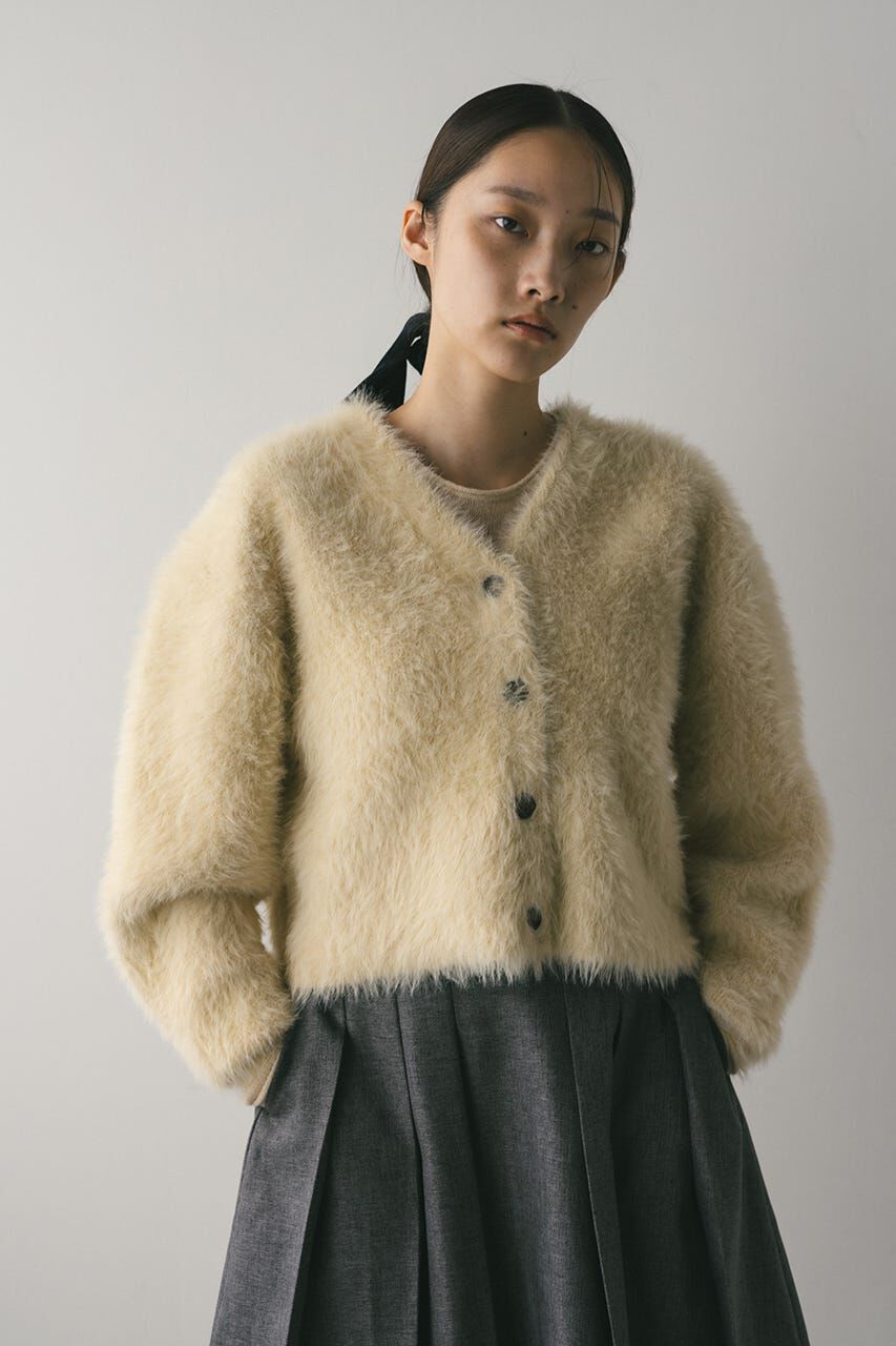 STYLEMIXER「ダブルクロスシャギーニットカーデ」|カーディガン|