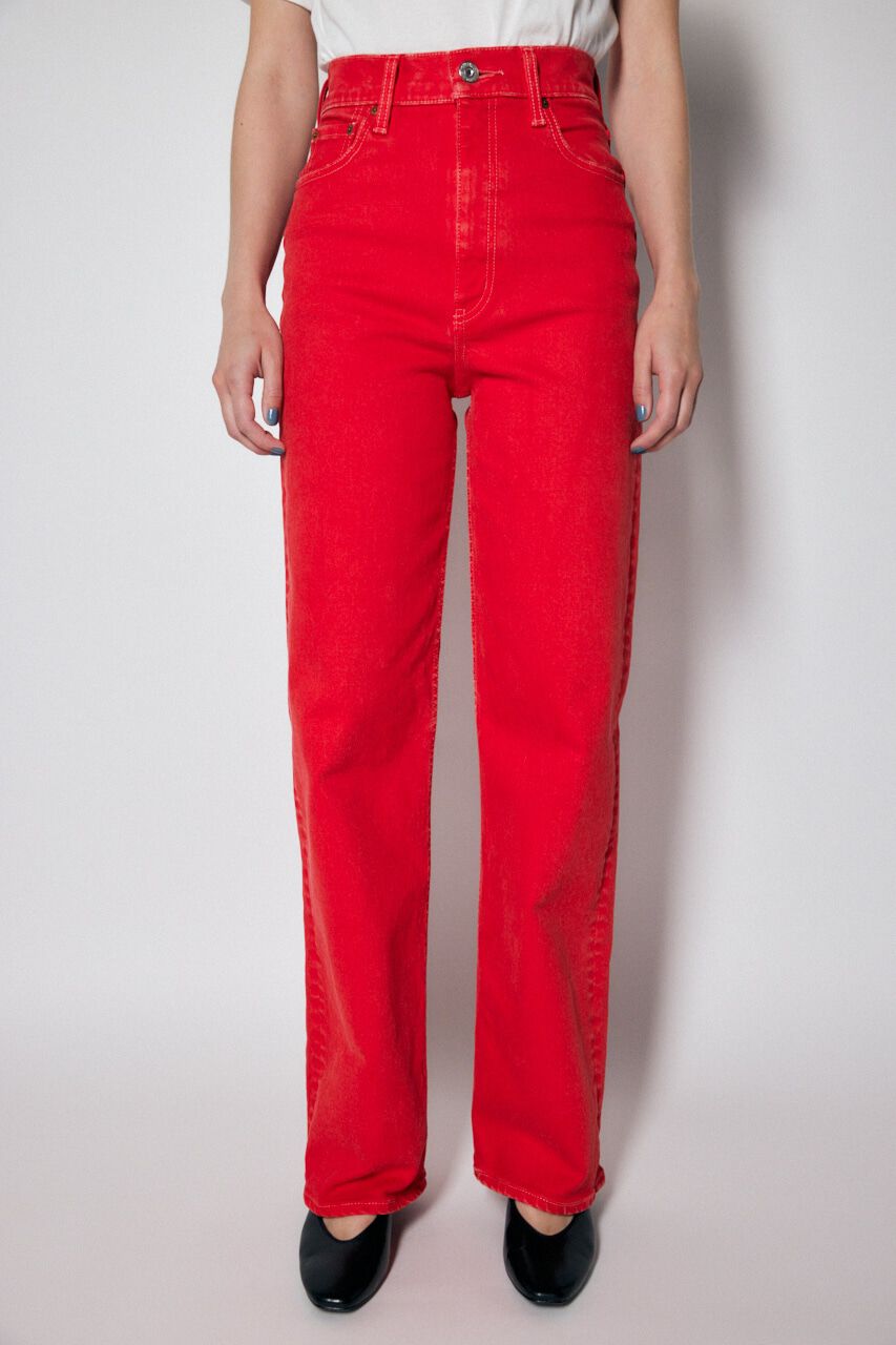 MOUSSY「PLAIN COLOR LOOSE STRAIGHT」|デニム|RED