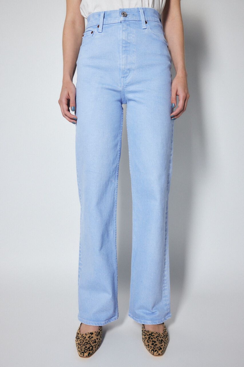 MOUSSY「PLAIN COLOR LOOSE STRAIGHT」|デニム|L/BLU1