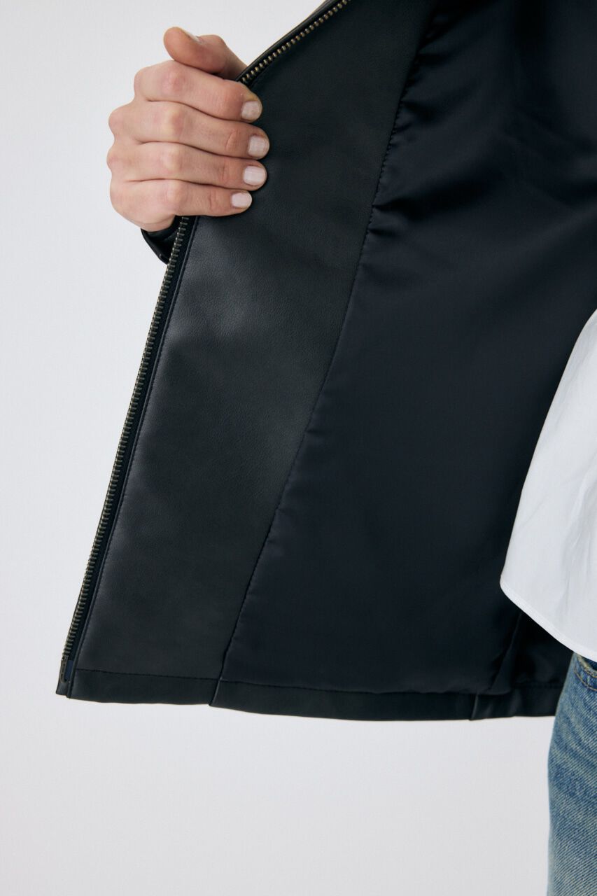 MOUSSY「FAUX LEATHER OVER ジャケット」|ブルゾン・スタジャン|