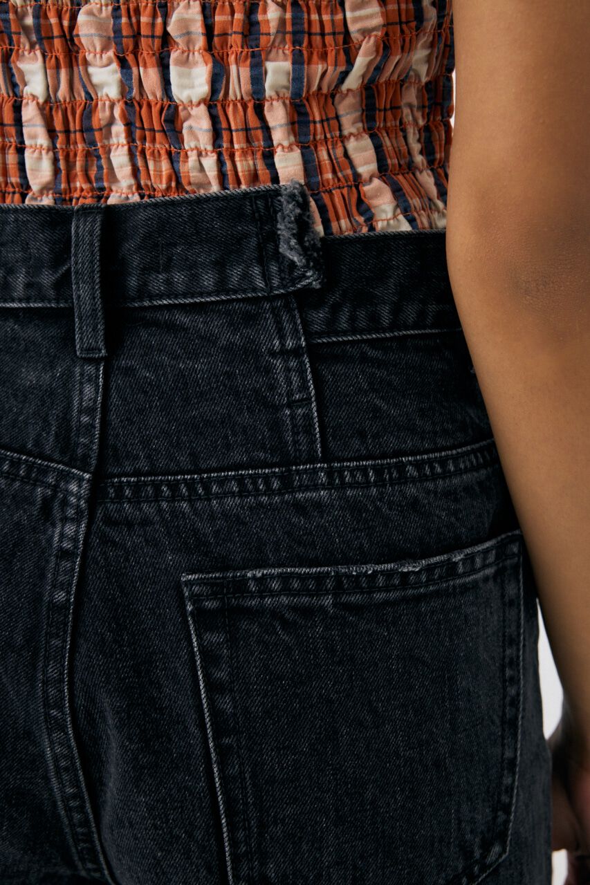 MOUSSY「CROSS WAIST ハーフパンツ」|デニム|