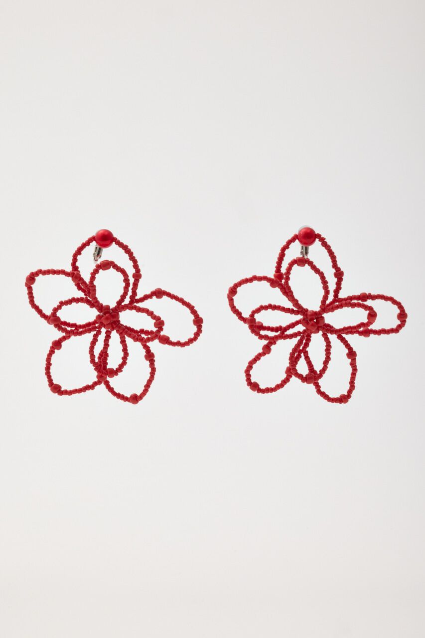 RODEO CROWNS「フラワービーズイヤリング」|ピアス|RED