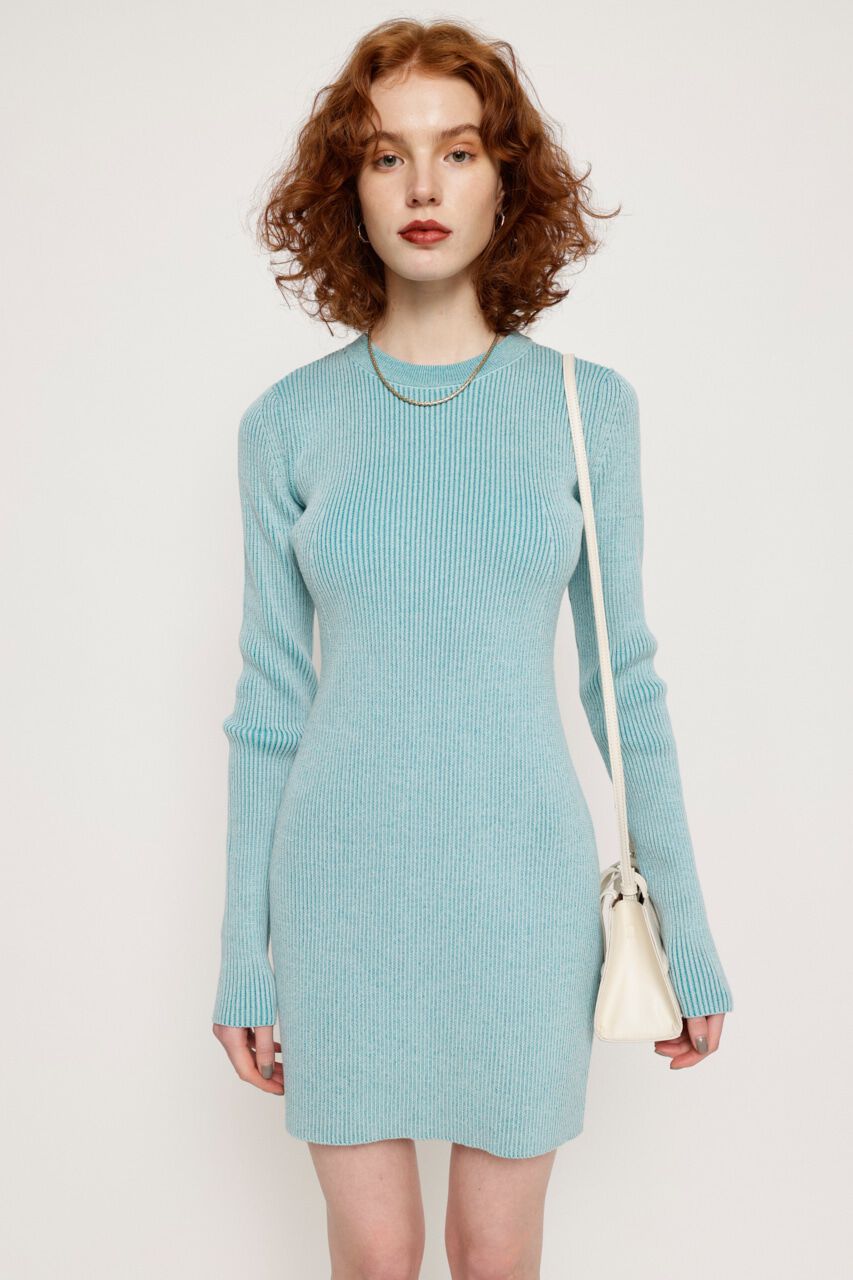 SLY「BI-COLOR RIB ショートワンピース」|ワンピース|M/BLU7