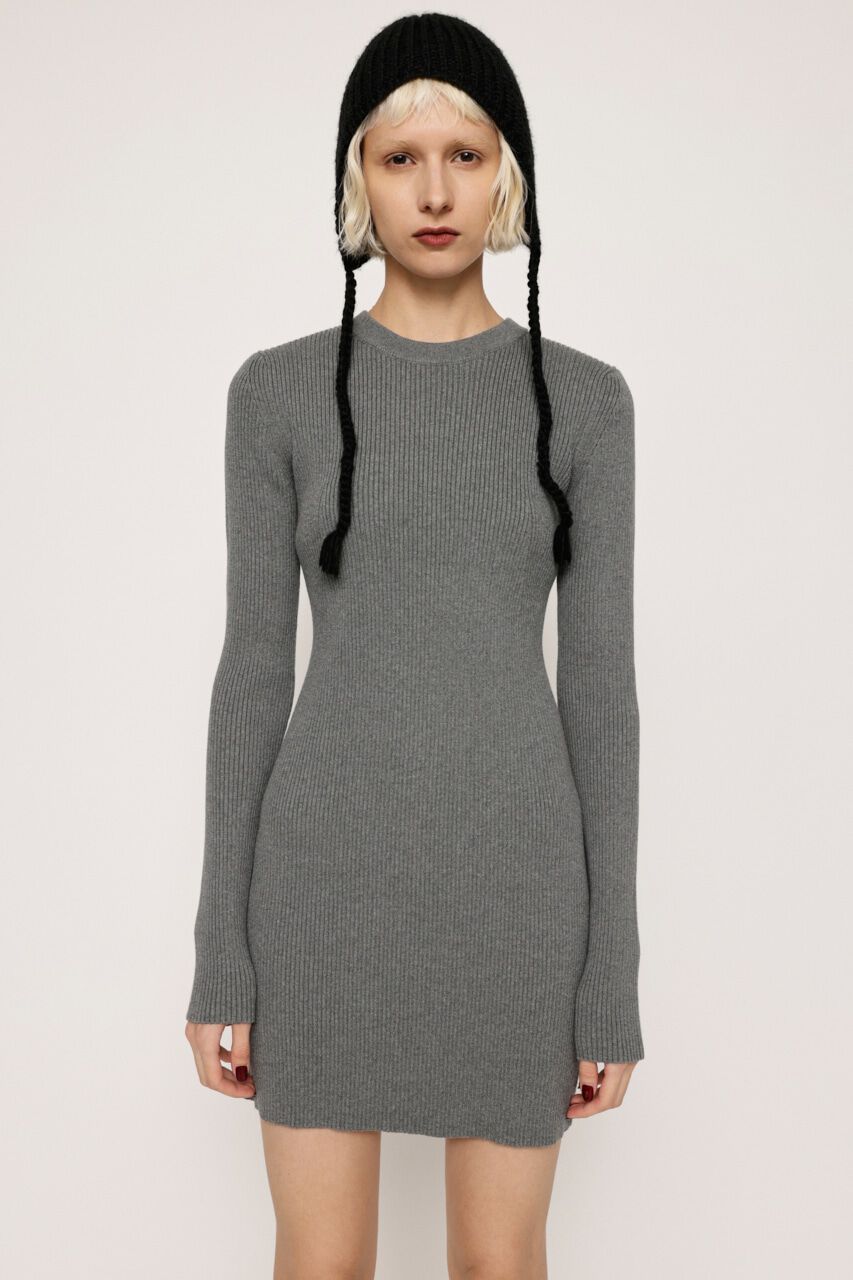 SLY「BI-COLOR RIB ショートワンピース」|ワンピース|T.GRY